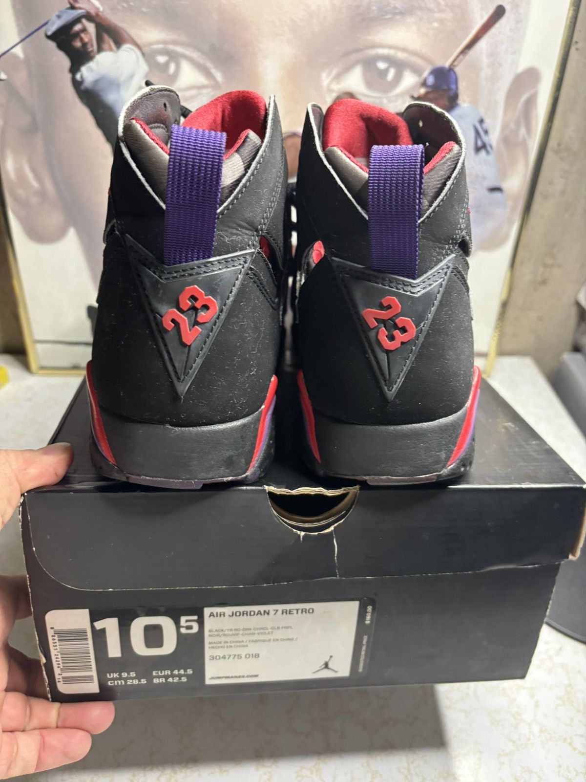 Jordan Brand Air Jordan 7 Retro 2012 raptor Size US 10.5 / EU 43-44 - 7 Thumbnail