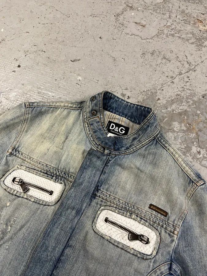 Dolce & Gabbana SS2005 Dolce & Gabbana Apocalyptic Biker Denim Jacket Size US M / EU 48-50 / 2 - 7 Thumbnail