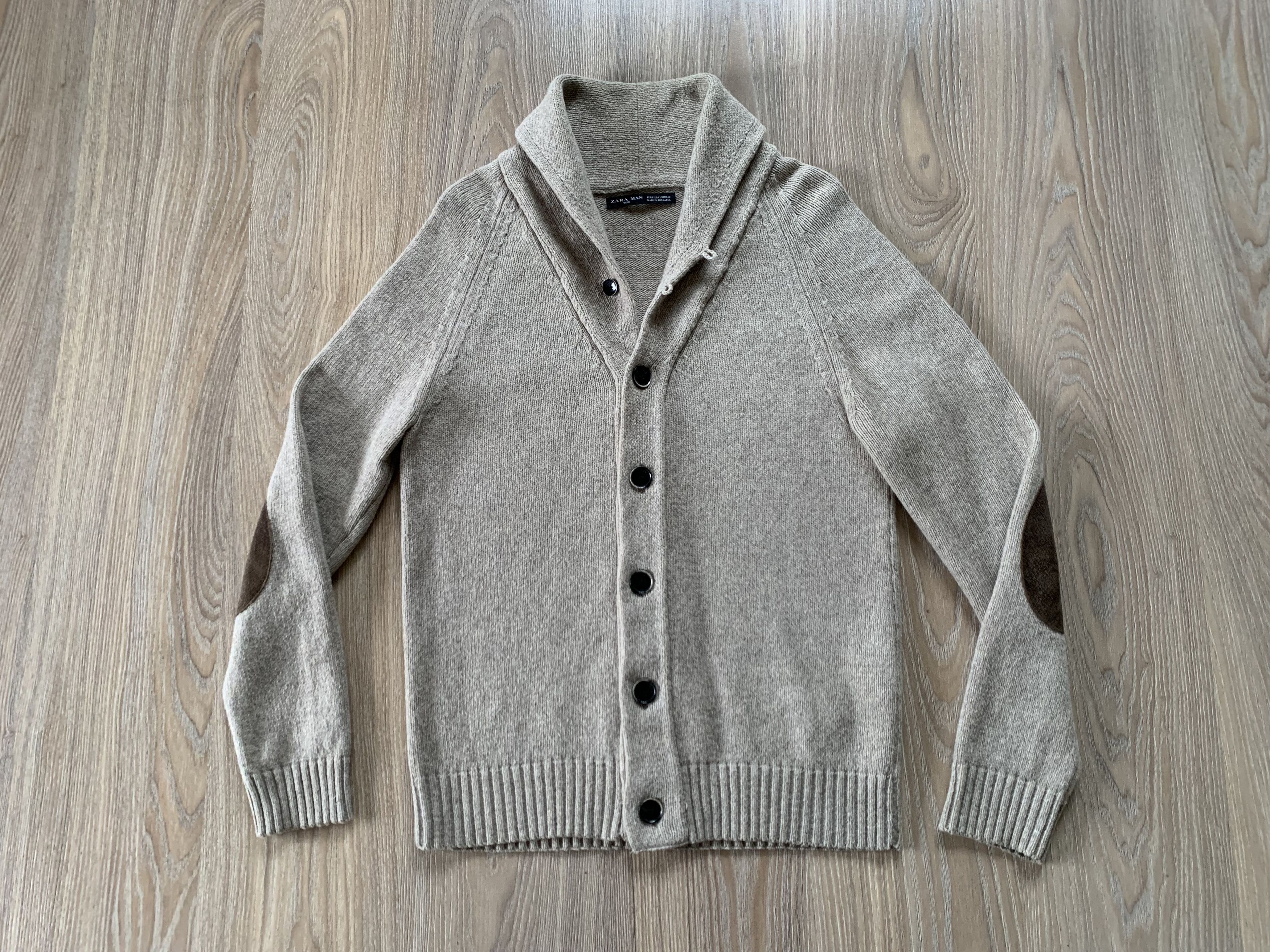 Designer × Zara Zara Man Basic Beige Wool Cardigan Size US L / EU 52-54 / 3 - 2 Thumbnail