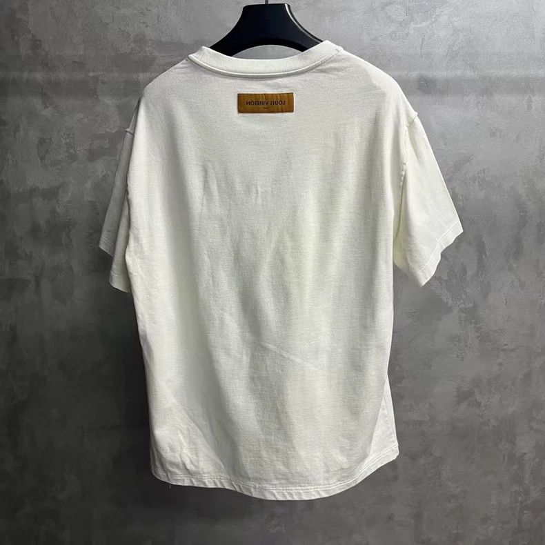 Louis Vuitton Louis Vuitton White monogrammed Logo Embroidered Crew Neck Size US XXL / EU 58 / 5 - 5 Thumbnail