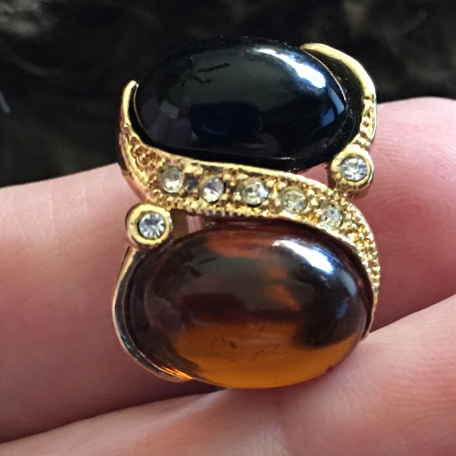 Vintage Vintage Bellissima Choice amber and onyx earrings Size ONE SIZE - 5 Thumbnail