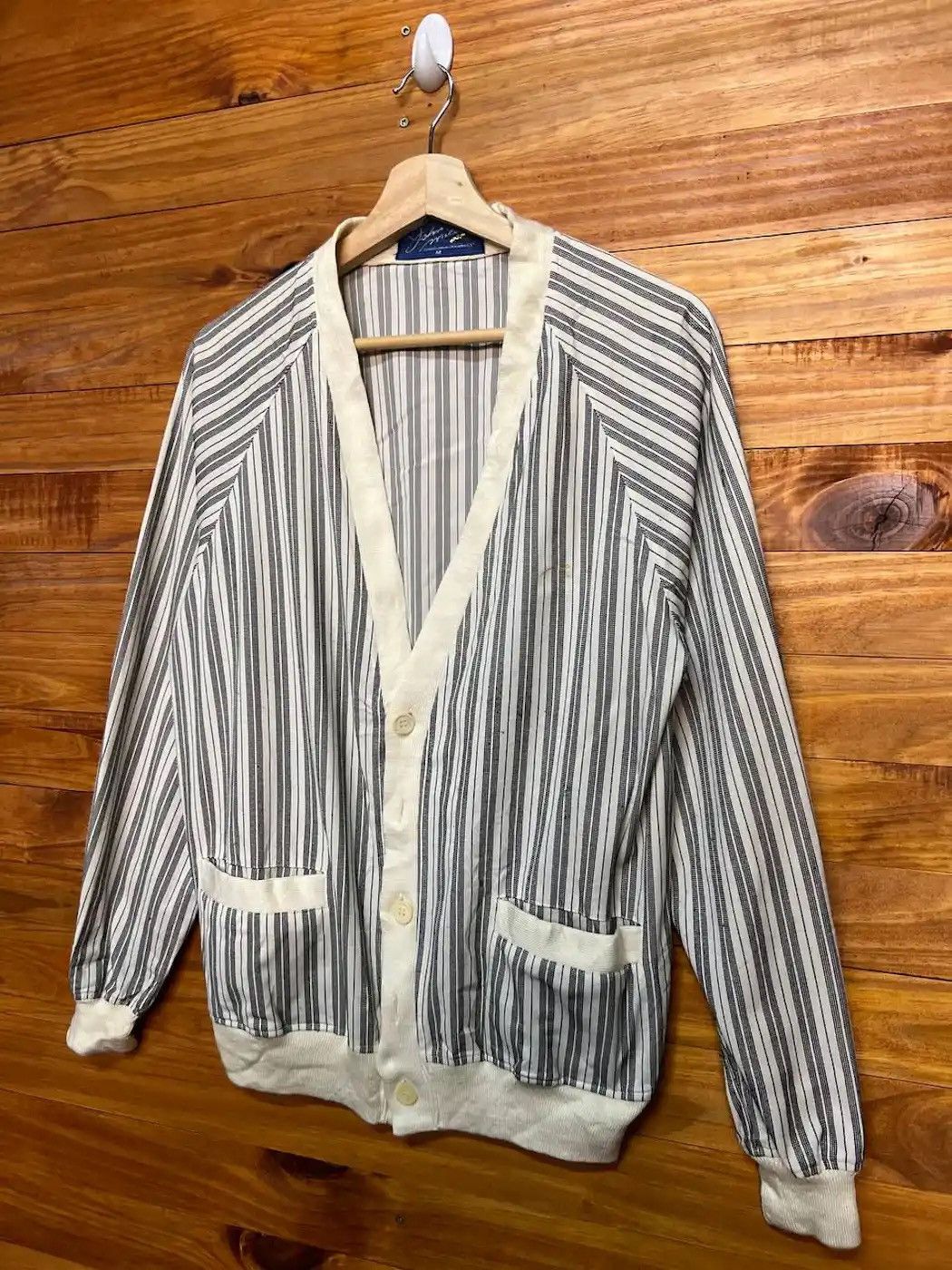 Other Vintage 80s John Miller Stripe Holligan Cardigan Skapunk Size US M / EU 48-50 / 2 - 2 Thumbnail