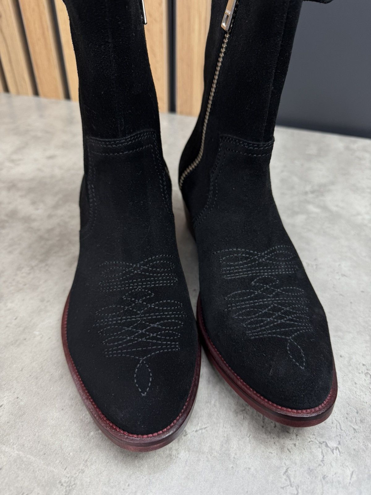 Zadig & Voltaire Zadig & Voltaire Black Western Suede Ankle Boots Size 39 Size US 9 / IT 39 - 6 Thumbnail