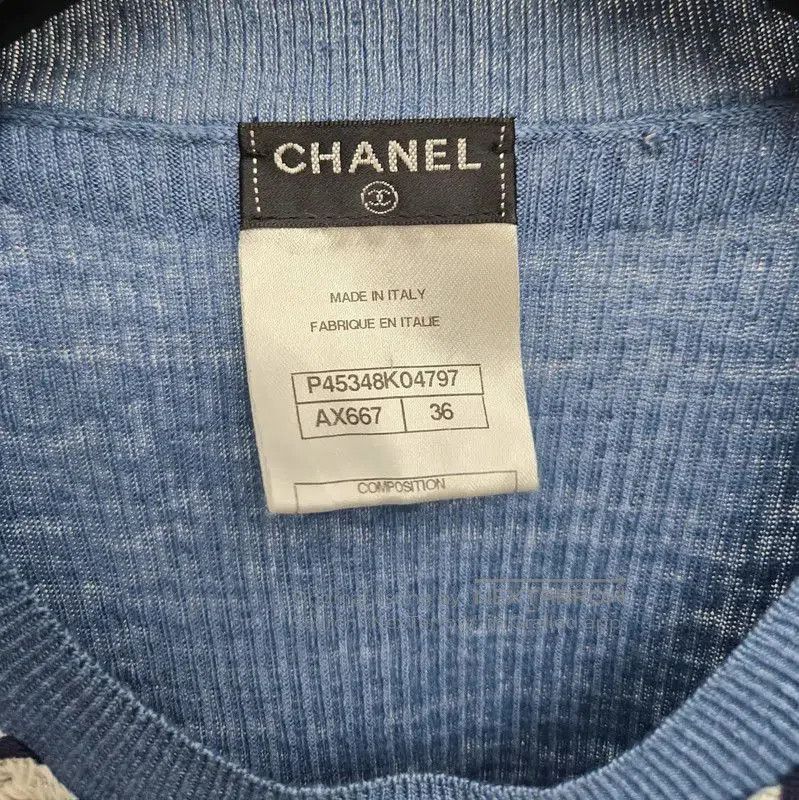 Chanel Chanel Summer Blue Cotton Sleeveless Top . Size S / US 4 / IT 40 - 5 Thumbnail