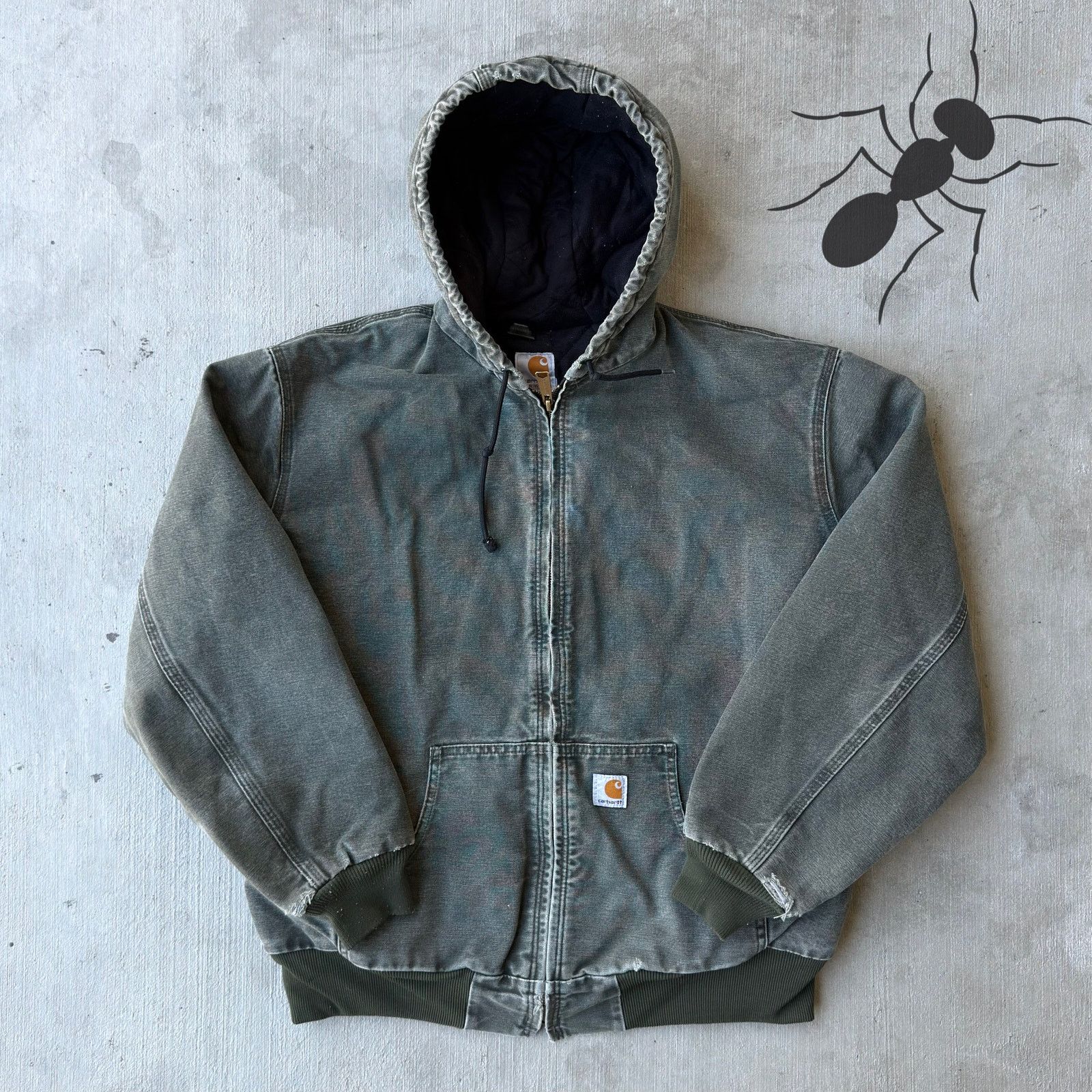 Carhartt × Vintage Carhartt WOMENS WJ130 MOS green hooded work wear jacket Size US XL / EU 56 / 4 - 1 Thumbnail