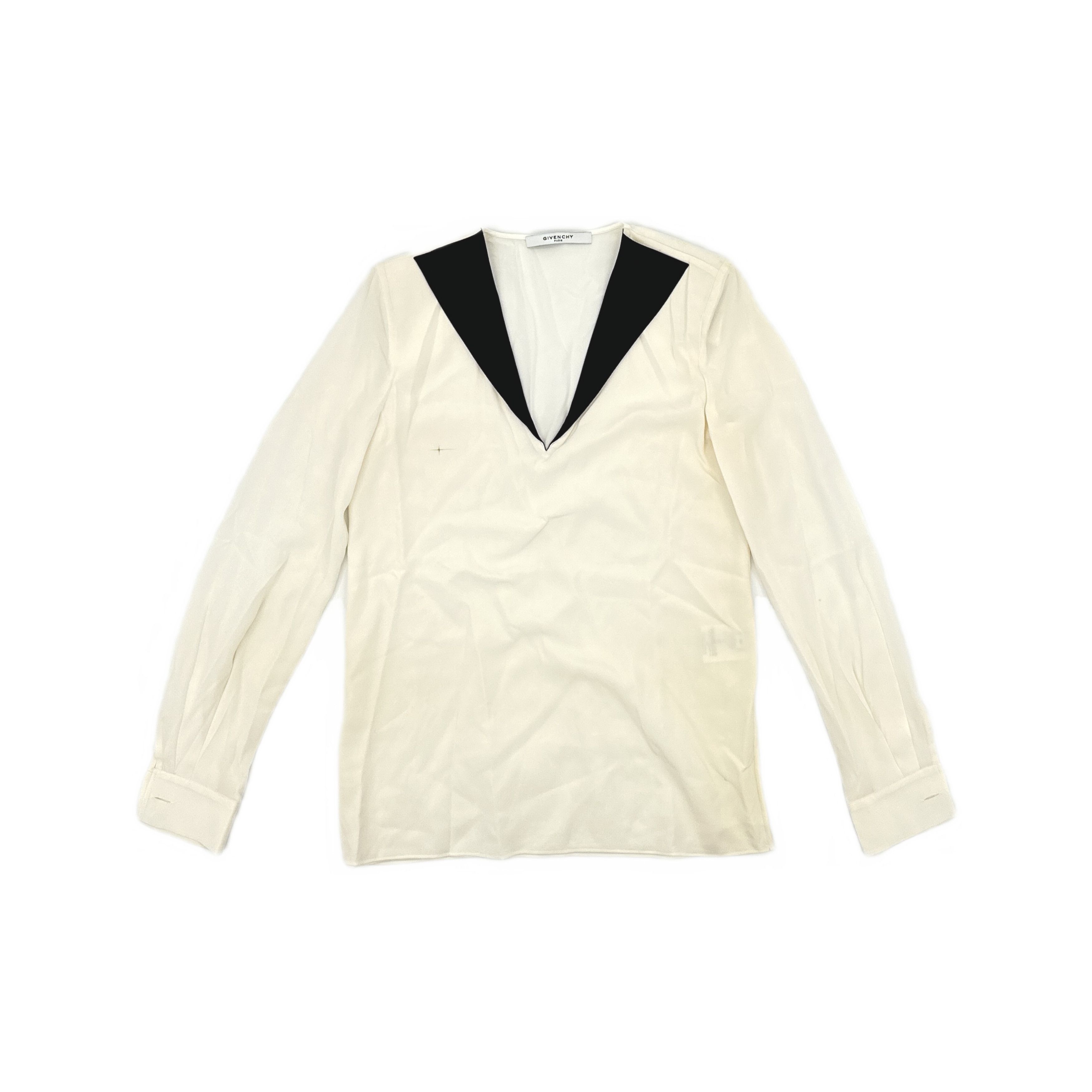 Givenchy Givenchy Contrast Collar Silk Blouse Size 36 Size XS / US 0-2 / IT 36-38 - 1 Thumbnail