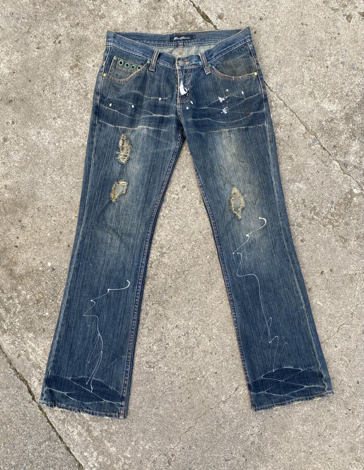 Japanese Brand × KMRii ROOTTHREE Painter Studded Flare Jeans Size US 32 / EU 48 - 1 Thumbnail
