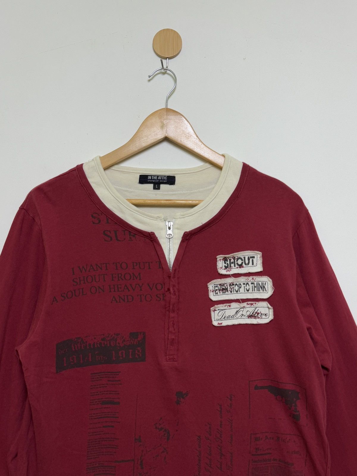 Hysteric Glamour In The Attic Poem Patches Half Zipper Long Sleeve Size US M / EU 48-50 / 2 - 3 Thumbnail