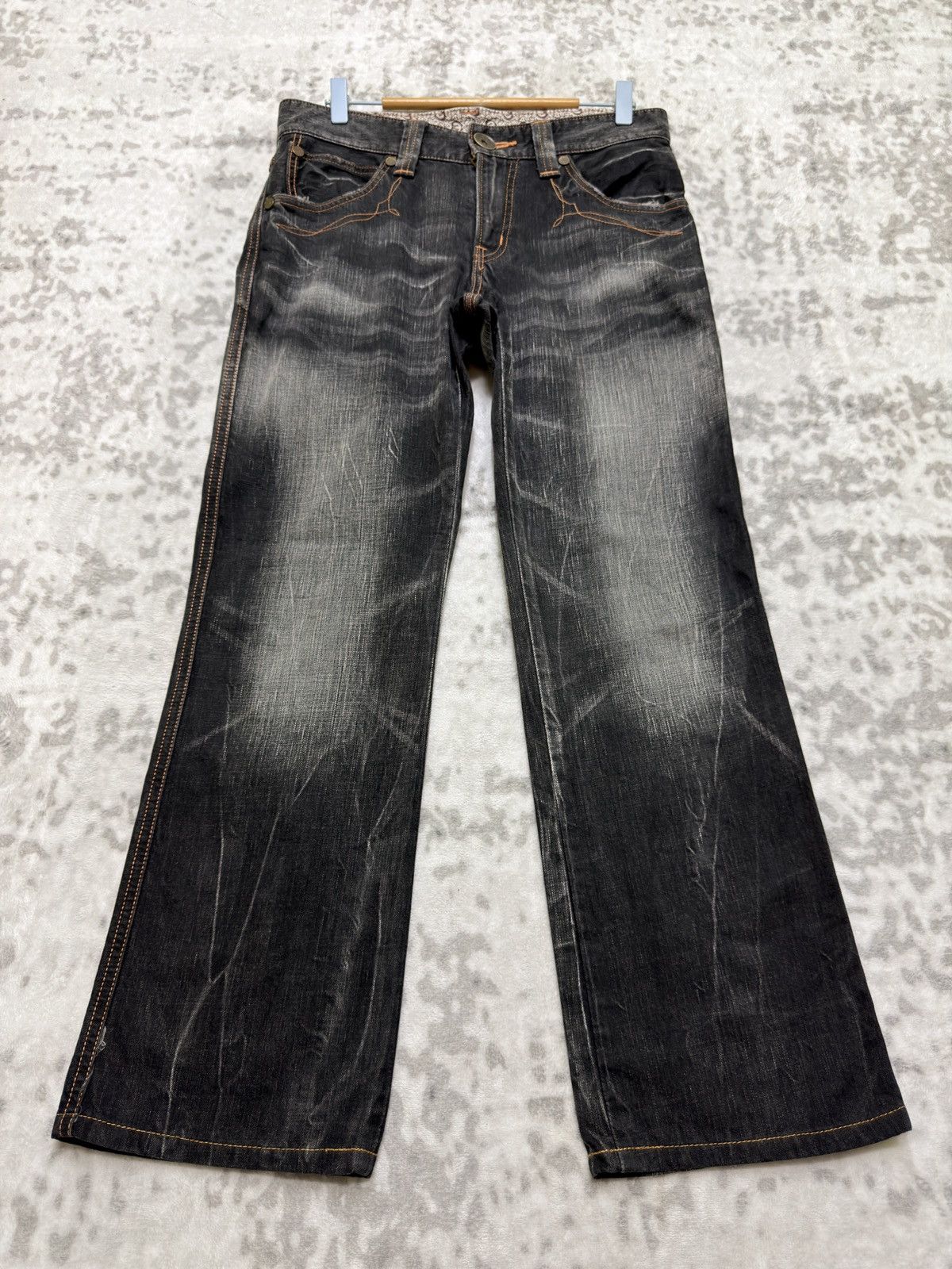 Edwin Vintage Edwin 503 Blue Trip Mud Wash Straight Y2K Denim Size US 31 - 2 Thumbnail
