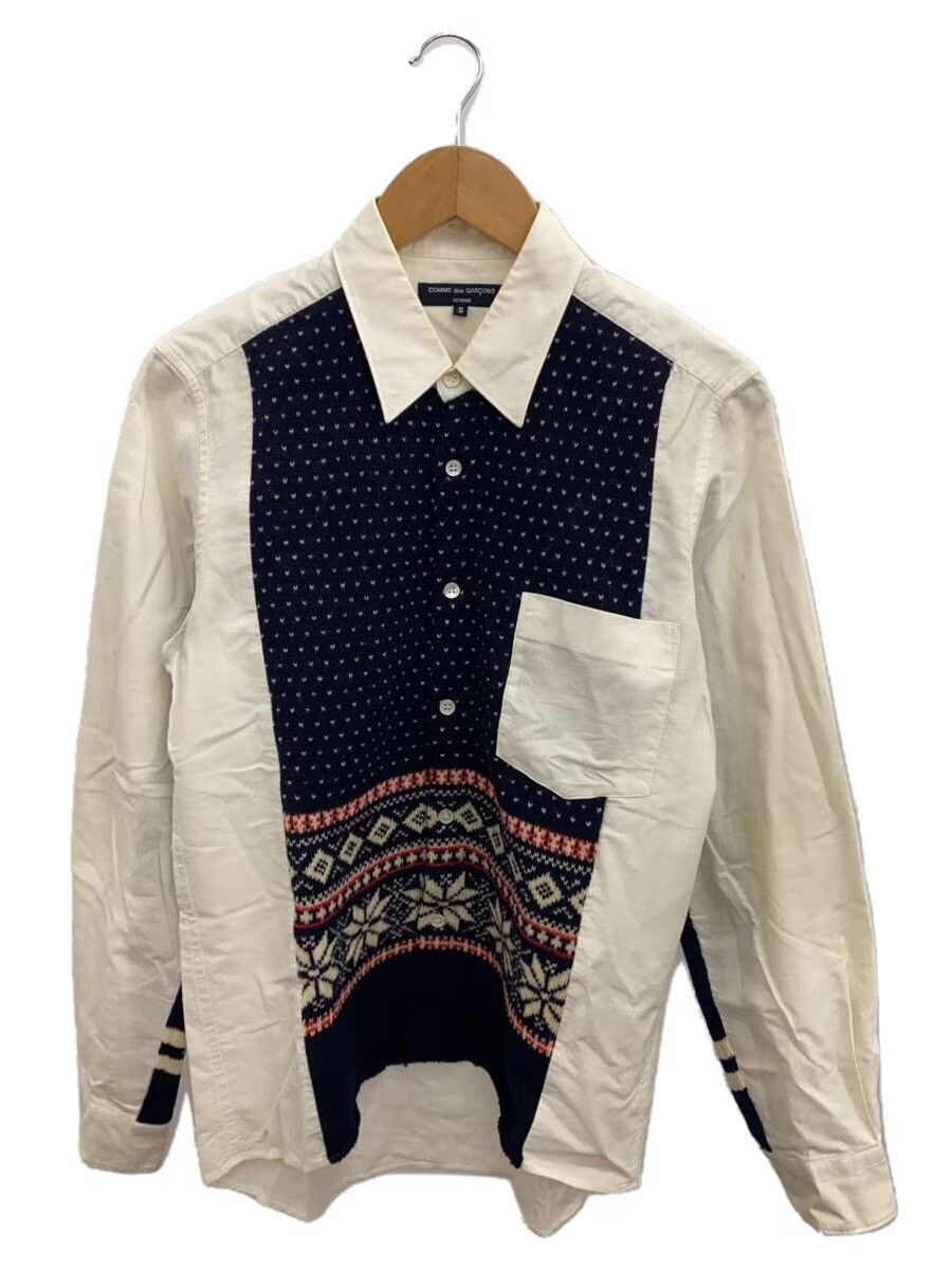 Comme des Garcons × Comme des Garcons Homme Reconstructed Nordic Sweater Button Shirt Size US S / EU 44-46 / 1 - 1 Thumbnail