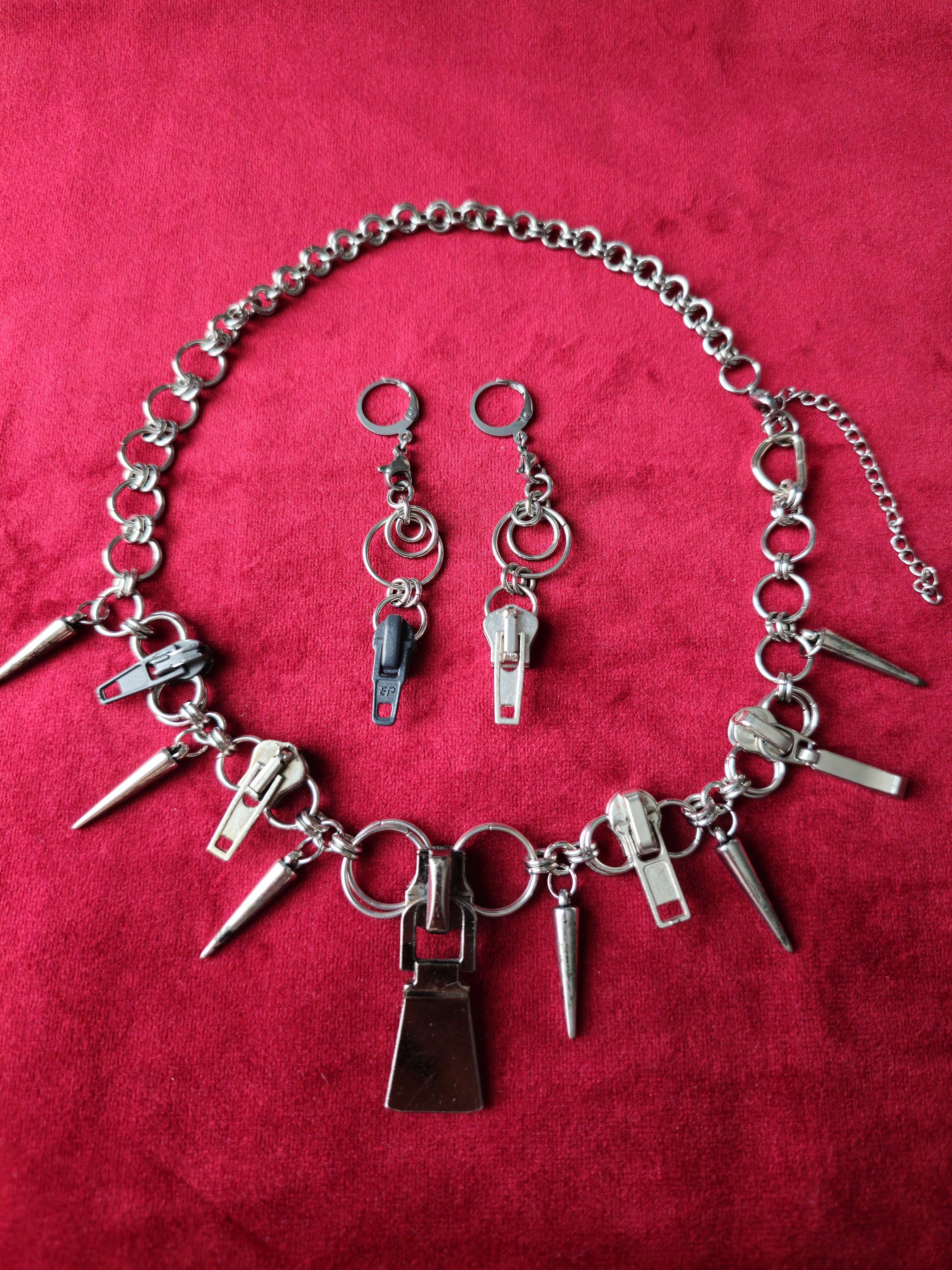 Handmade × Vintage Jewerly set neckless earrings avantgarde Size ONE SIZE - 4 Thumbnail