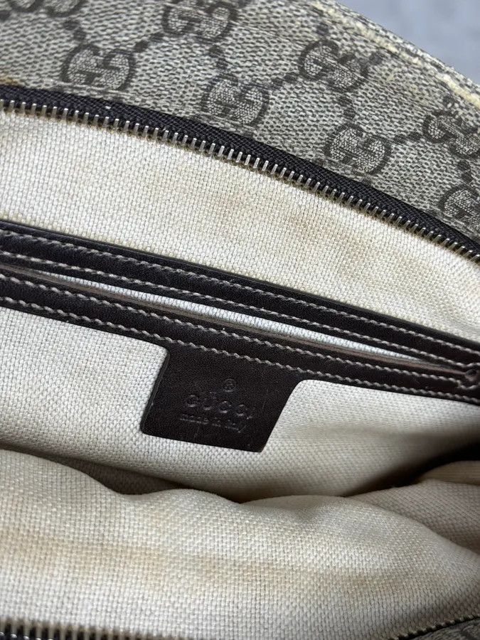 Gucci Gucci Beige Canvas Monogrammed Shoulder Bag Size ONE SIZE - 10 Thumbnail