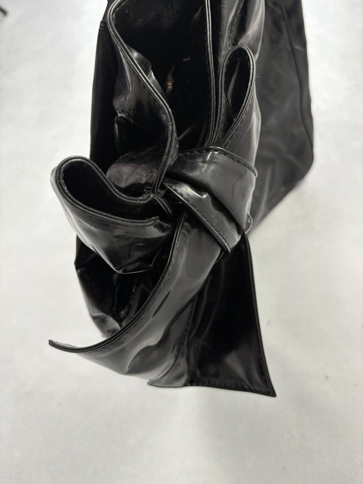 Valentino Valentino Garavani Black Patent Tote Shoulder Bow Bag Size ONE SIZE - 7 Thumbnail