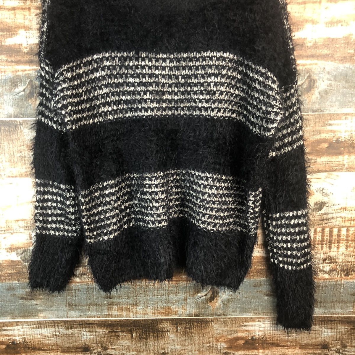 Japanese Brand DL Forever 21 Stripe Black Knitwear #C397 Size S / US 4 / IT 40 - 3 Thumbnail