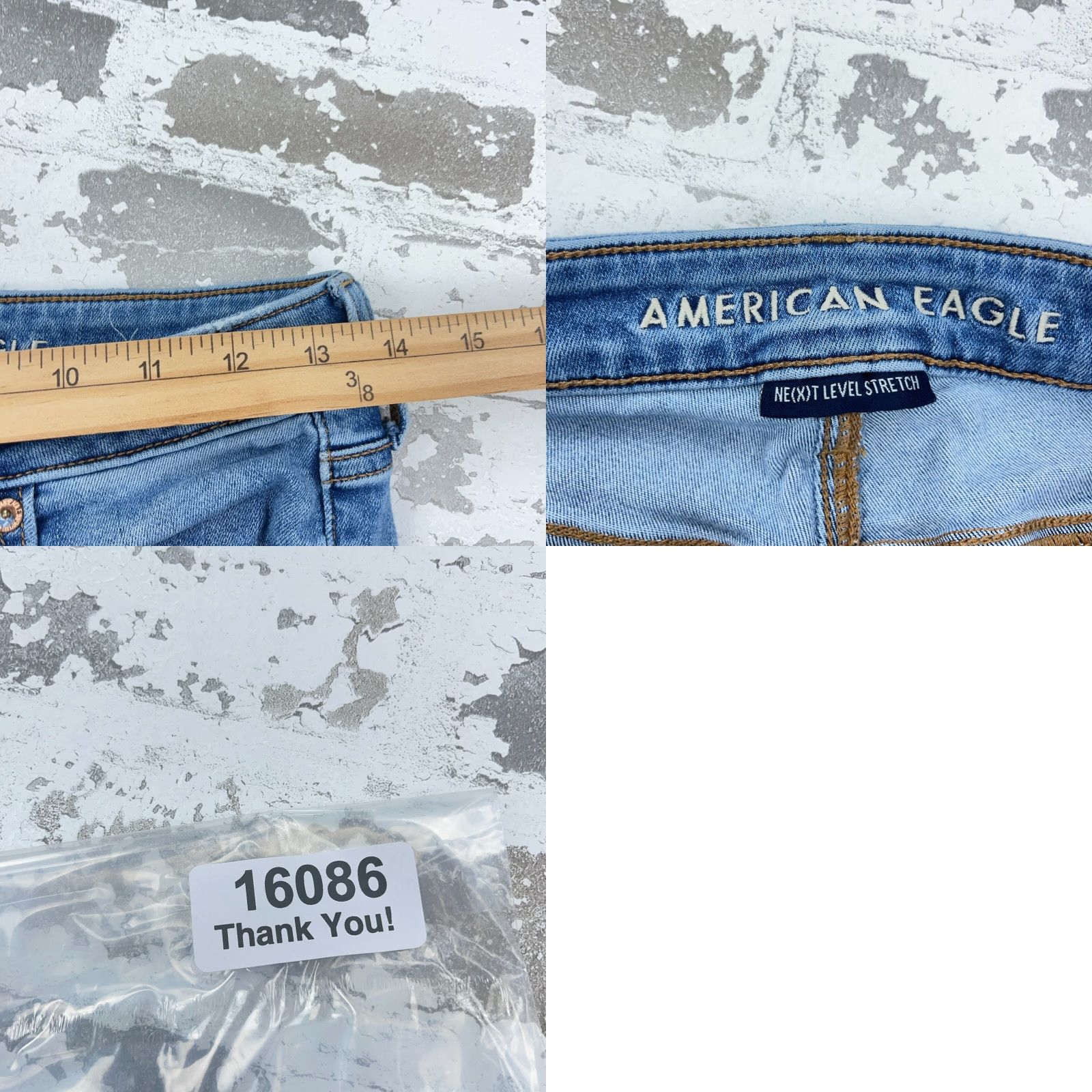 American Eagle Outfitters VINTAGE American Eagle Jeans Women 4 Jegging Mid Rise Stretch Pants Holes Raw Hem Size 27" / US 4 / IT 40 - 9 Thumbnail