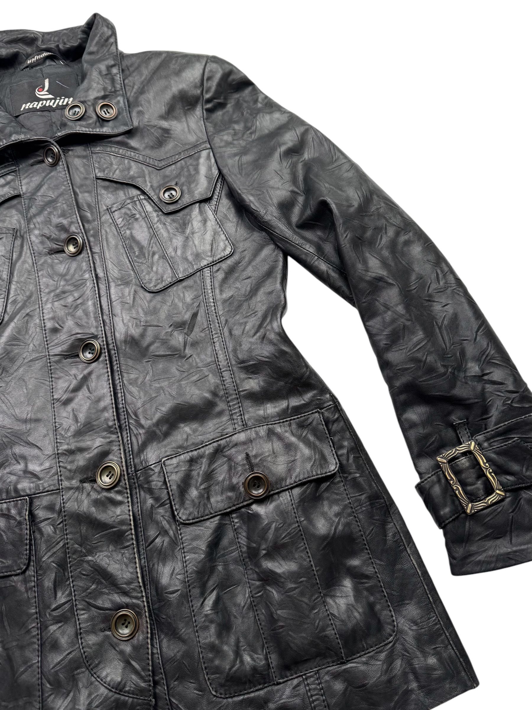 Japanese Brand Vintage Leather Jacket With Belted W155(V9) Size S / US 4 / IT 40 - 3 Thumbnail