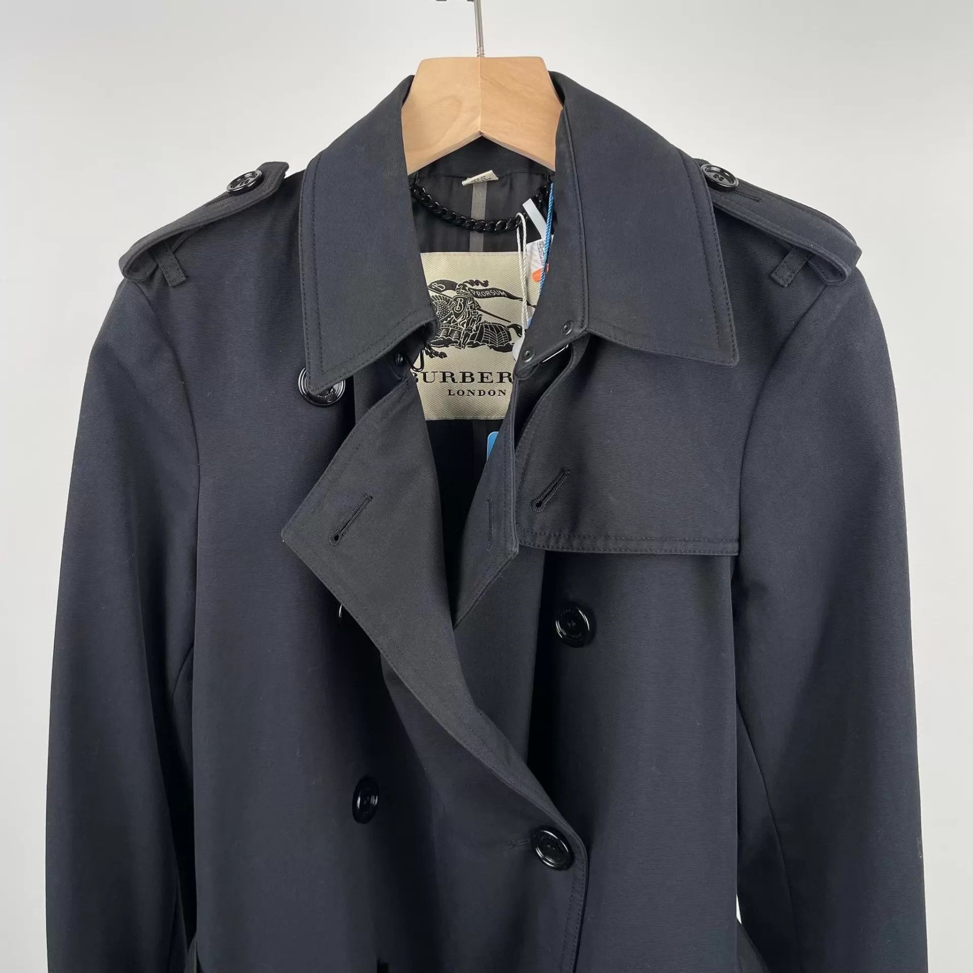 Burberry Burberry Black Trench Coat 175 size with belt Size XS / US 0-2 / IT 36-38 - 8 Thumbnail
