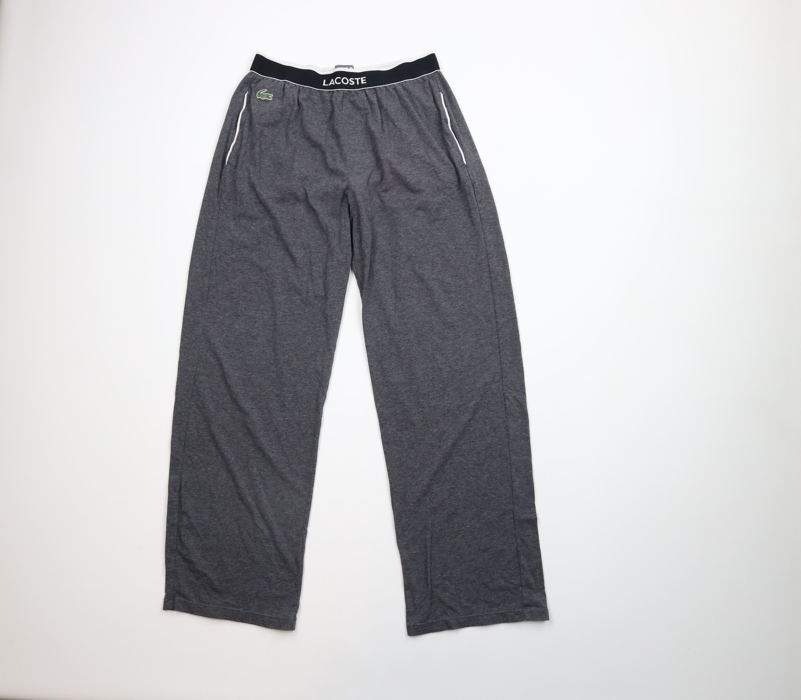 Lacoste × Vintage Lacoste Out Croc Logo Wide Leg Sleep Loungewear Pants Gray Size US 34 / EU 50 - 1 Thumbnail