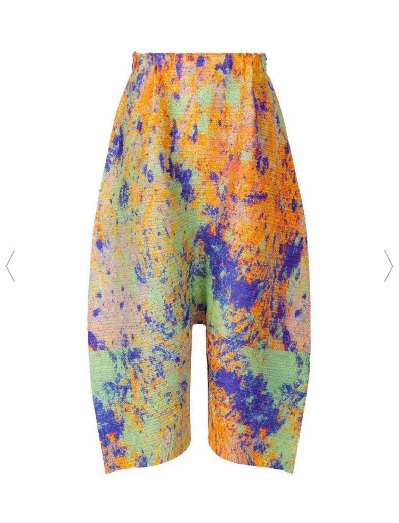 Issey Miyake Issey Miyake size:5 Yellow and blue starry sky pair pants Size 31" - 1 Thumbnail