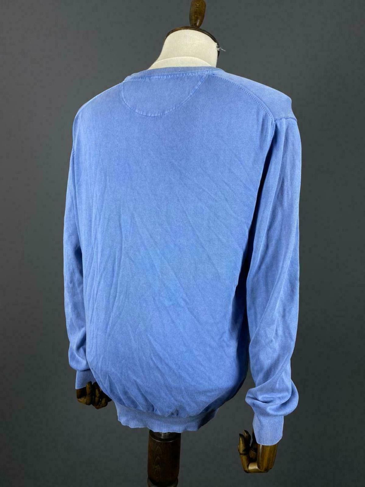 Gant Gant Blue V-Neck Cotton Sweater Size XL Pit to Pit 23" Size US XL / EU 56 / 4 - 5 Thumbnail