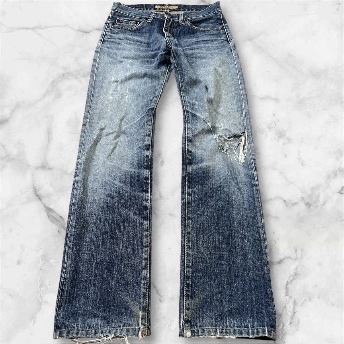 Japanese Brand × Uniqlo × Vintage Vintage Uniqlo S001 Distressed Jeans Size US 30 / EU 46 - 1 Thumbnail