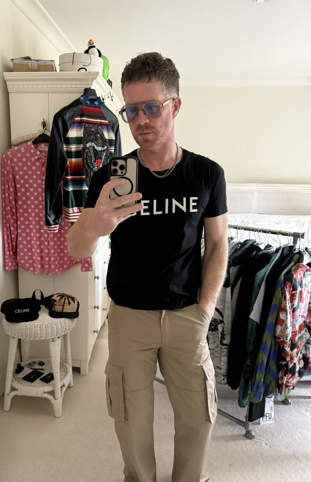 Celine Celine black white logo Hedi Slimane t shirt grail Size US M / EU 48-50 / 2 - 2 Thumbnail