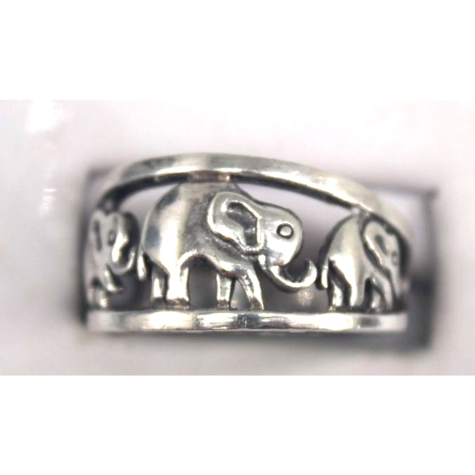 Other 3 Little Elephants Ring •Mother & Babies • Sz 6 • 925 Silver Size ONE SIZE - 2 Thumbnail