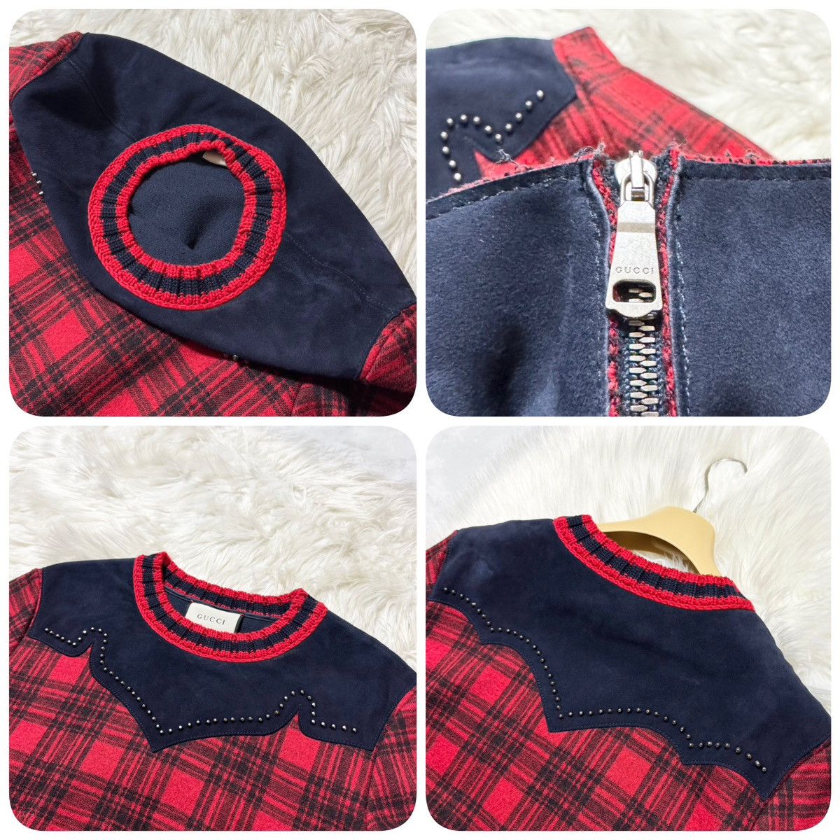 Gucci Gucci decorative piping, suede leather switching Sweater Size US S / EU 44-46 / 1 - 9 Thumbnail