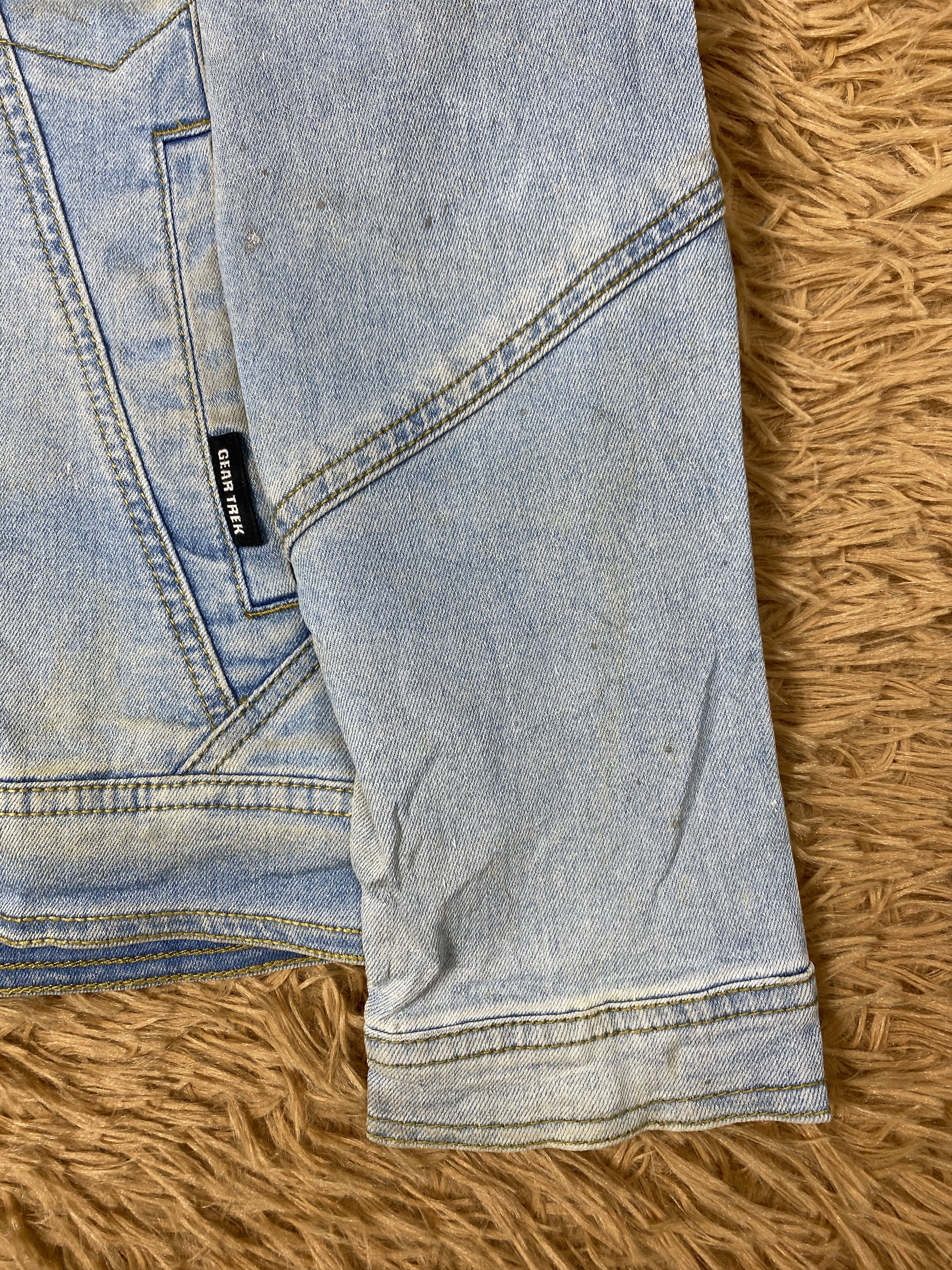 Japanese Brand Vintage Gear Trek Zip Up Light Blue Denim Jacket PJ2594 Size US M / EU 48-50 / 2 - 3 Thumbnail