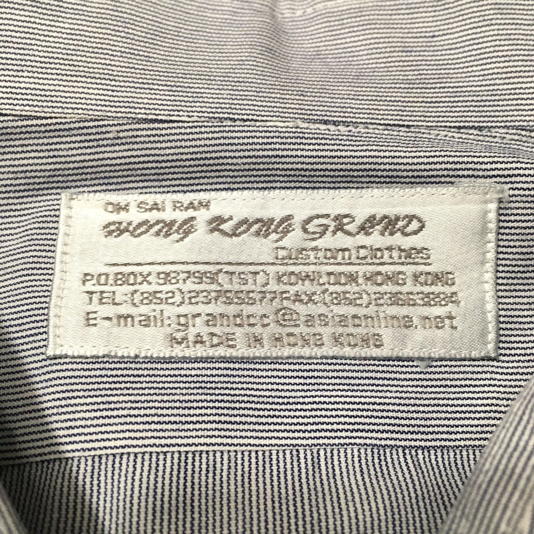 Vintage VINTAGE Kong Grand Gray Tailored 80's Large Collar Dress Shirt L 42-44 Long Sleeve Button-Front Mens Size 42R - 3 Thumbnail