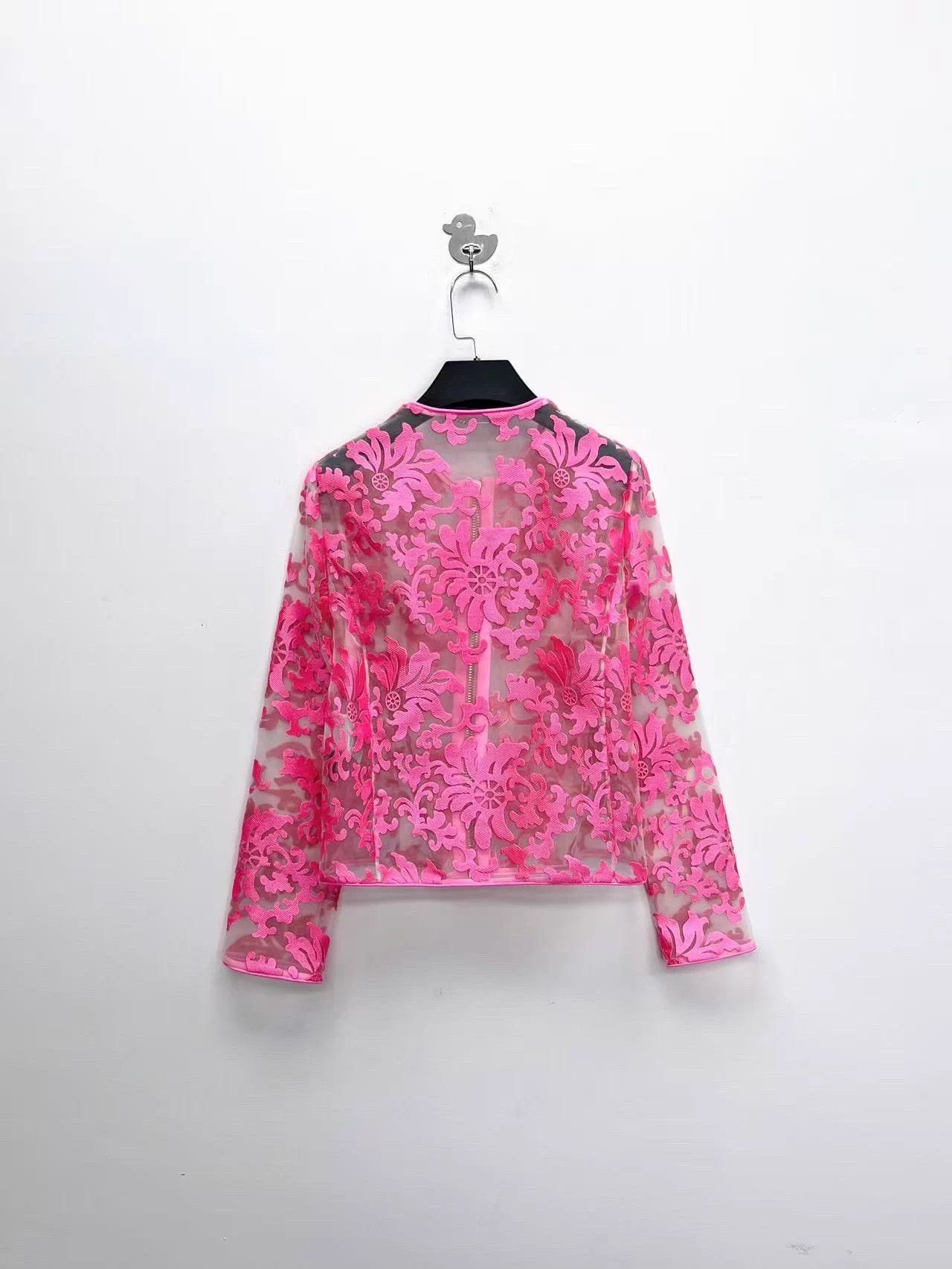 Versace Versace embossed floral logo all-over zip-up shirt jacket Size S / US 4 / IT 40 - 2 Thumbnail