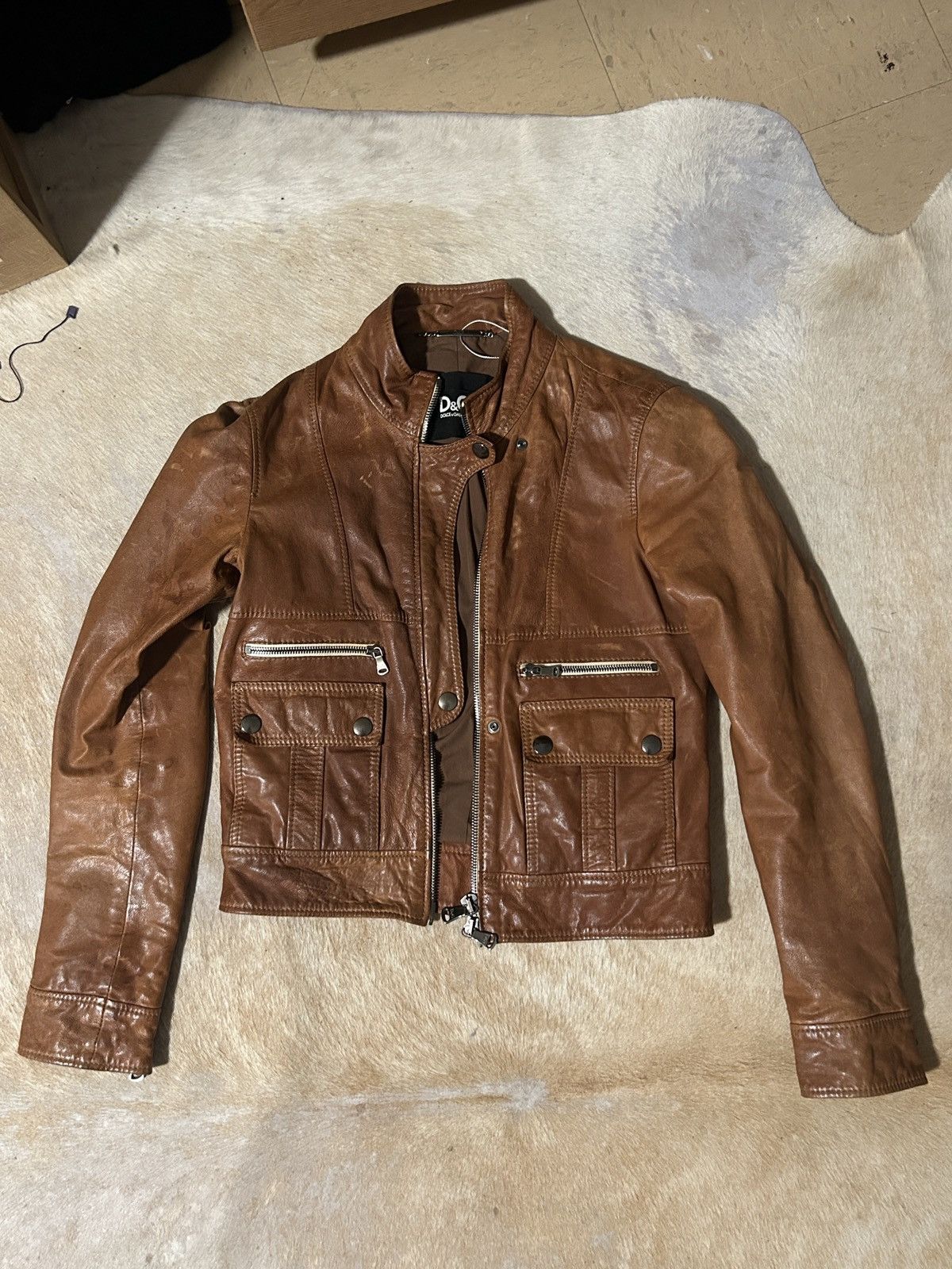 Dolce & Gabbana Vintage Dolce and Gabbana Leather Jacket Size M / US 6-8 / IT 42-44 - 1 Thumbnail
