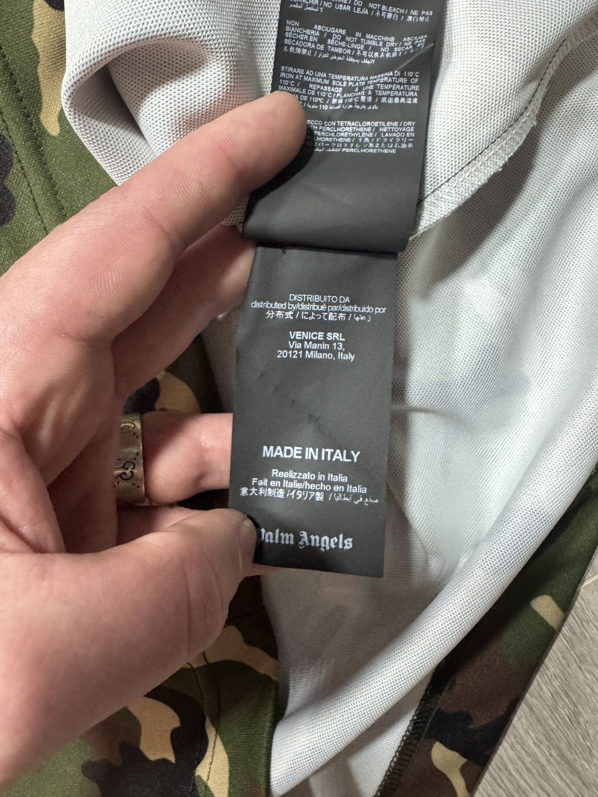 Palm Angels Palm Angels Track Taping Tee Green Camo Fits small best Size US S / EU 44-46 / 1 - 6 Thumbnail