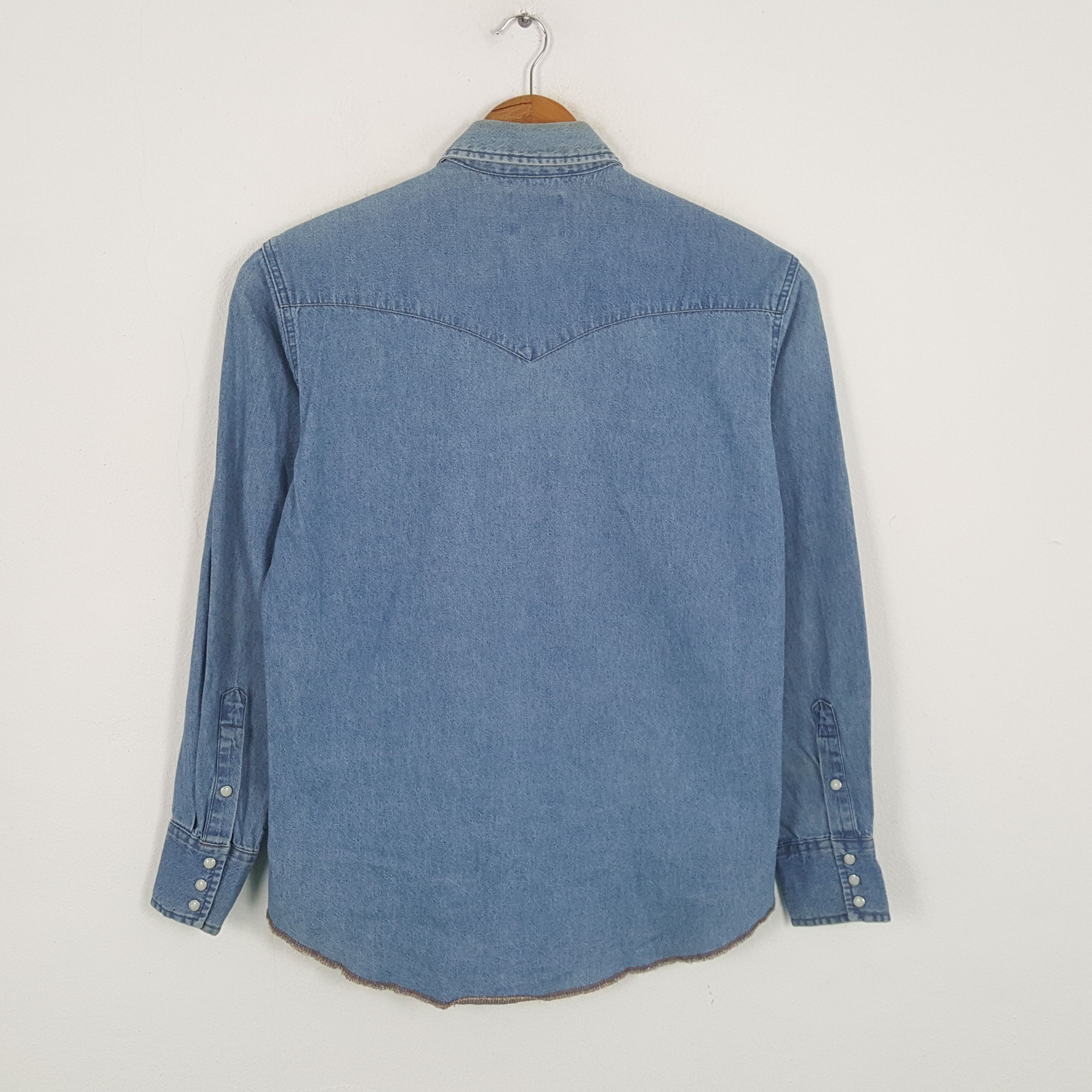 Vintage × Wrangler Vintage WRANGLER American Style Denim Shirt Size US L / EU 52-54 / 3 - 3 Thumbnail