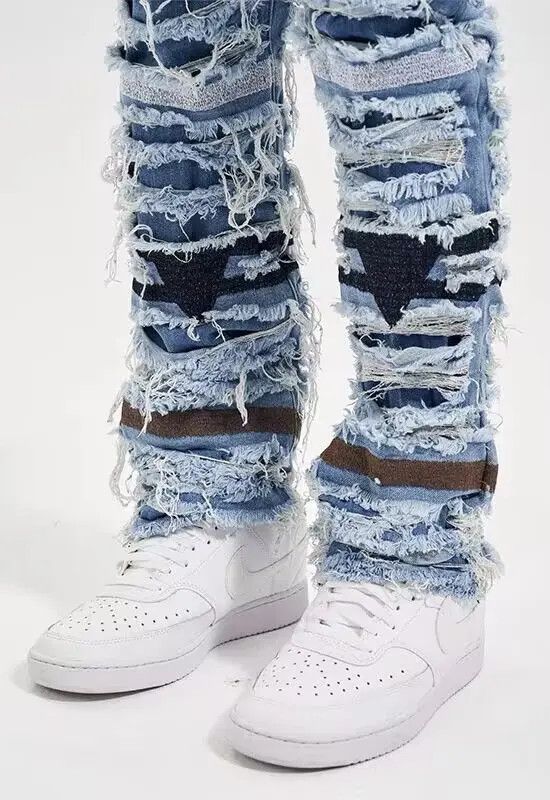 VIBE Street fringed raw edge washed straight jeans Size US 32 / EU 48 - 3 Thumbnail