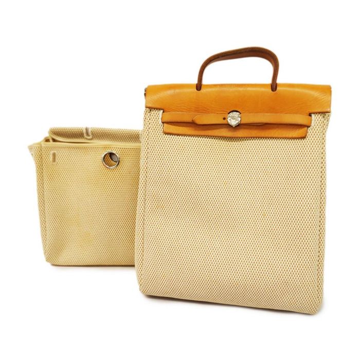 Hermes Hermes Handbag Alebagad PM G Stamp Toile GM Natural Silver