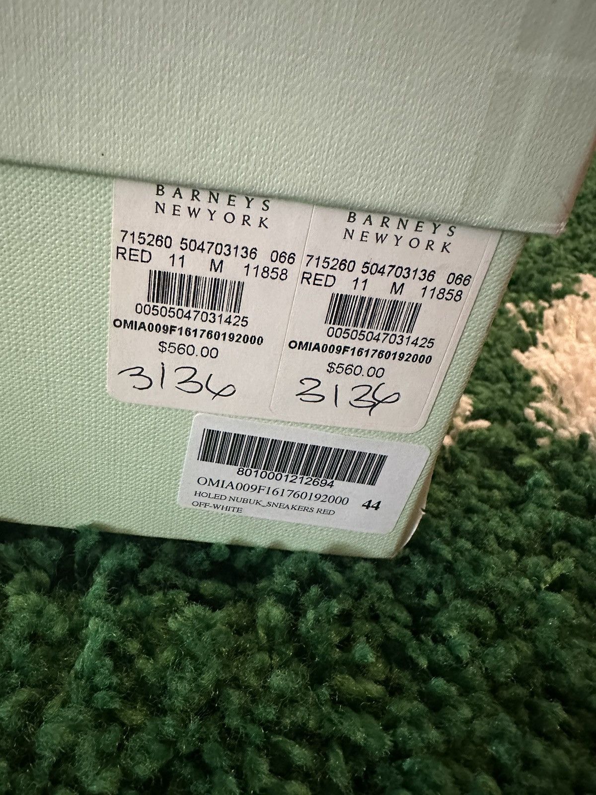 Off-White OW Perforated Sneakers Red 11 Size US 11 / EU 44 - 10 Thumbnail