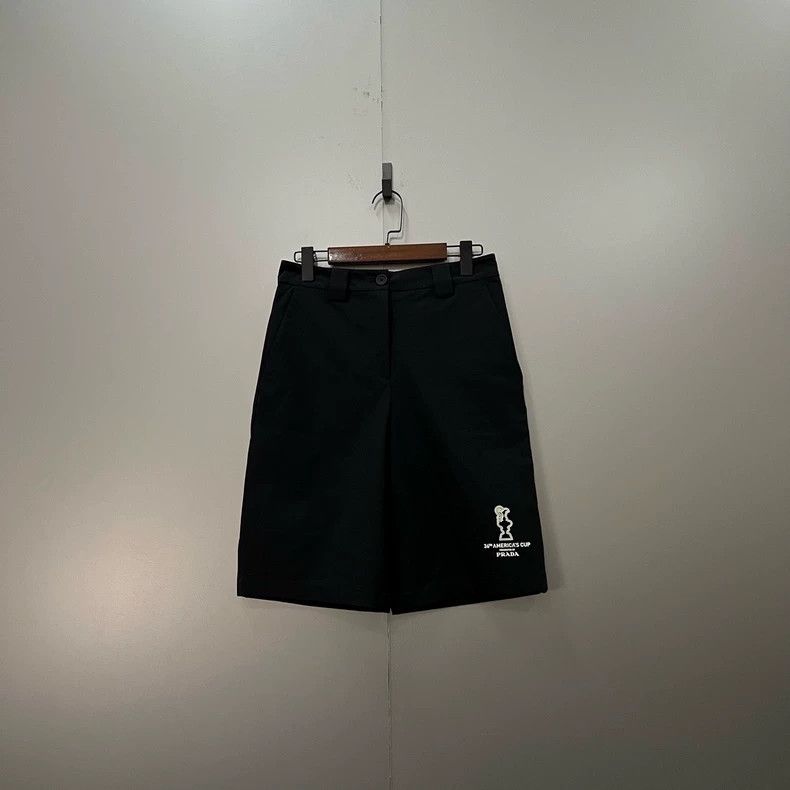 Prada Prada Size S Black printed logo shorts 2502-Nextarrow Size 35" - 1 Thumbnail