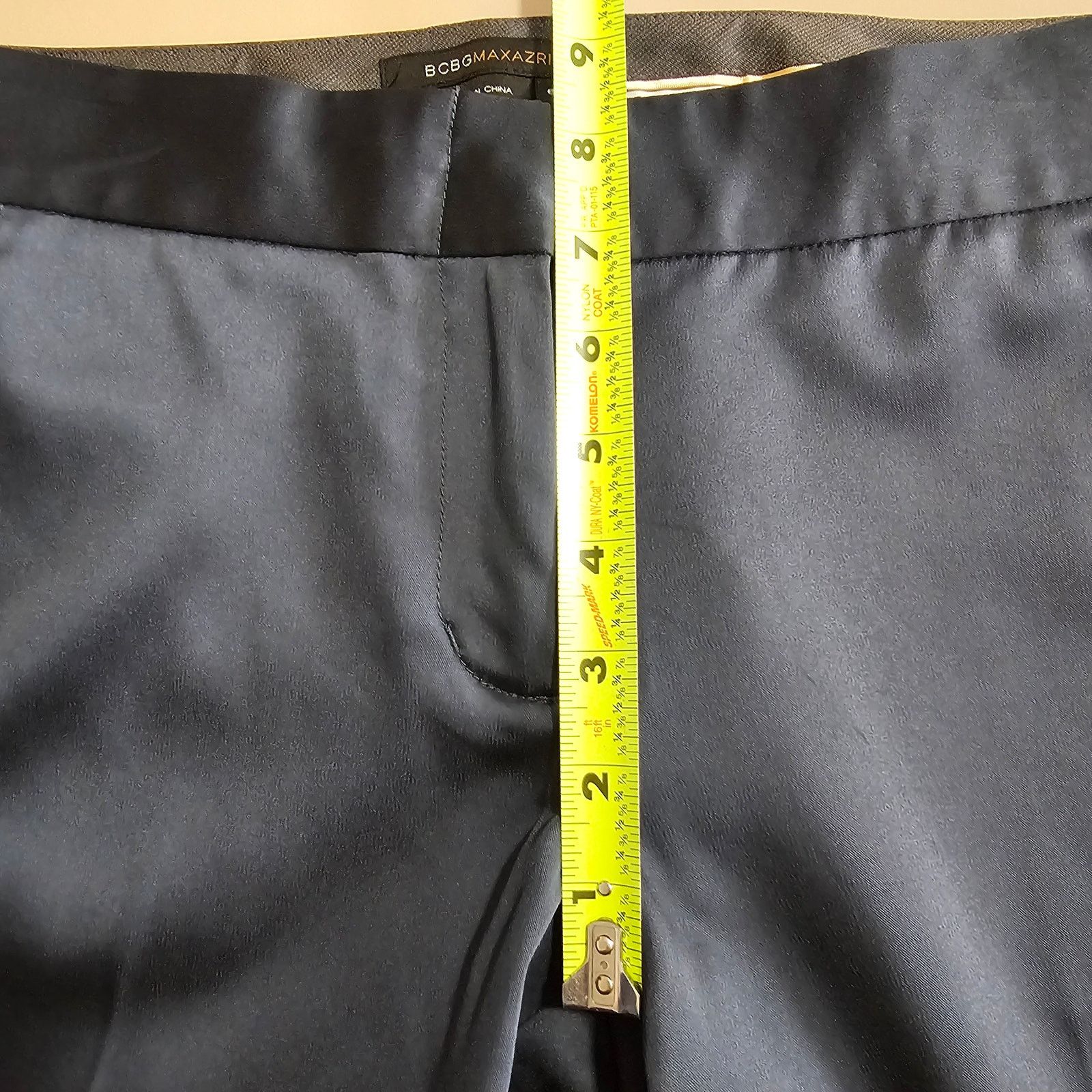 Bcbgmaxazria BCBG MAXAZRIA Blue Satin The Slim Flare Carla Dress Pants 6 Size 28" / US 6 / IT 42 - 5 Thumbnail