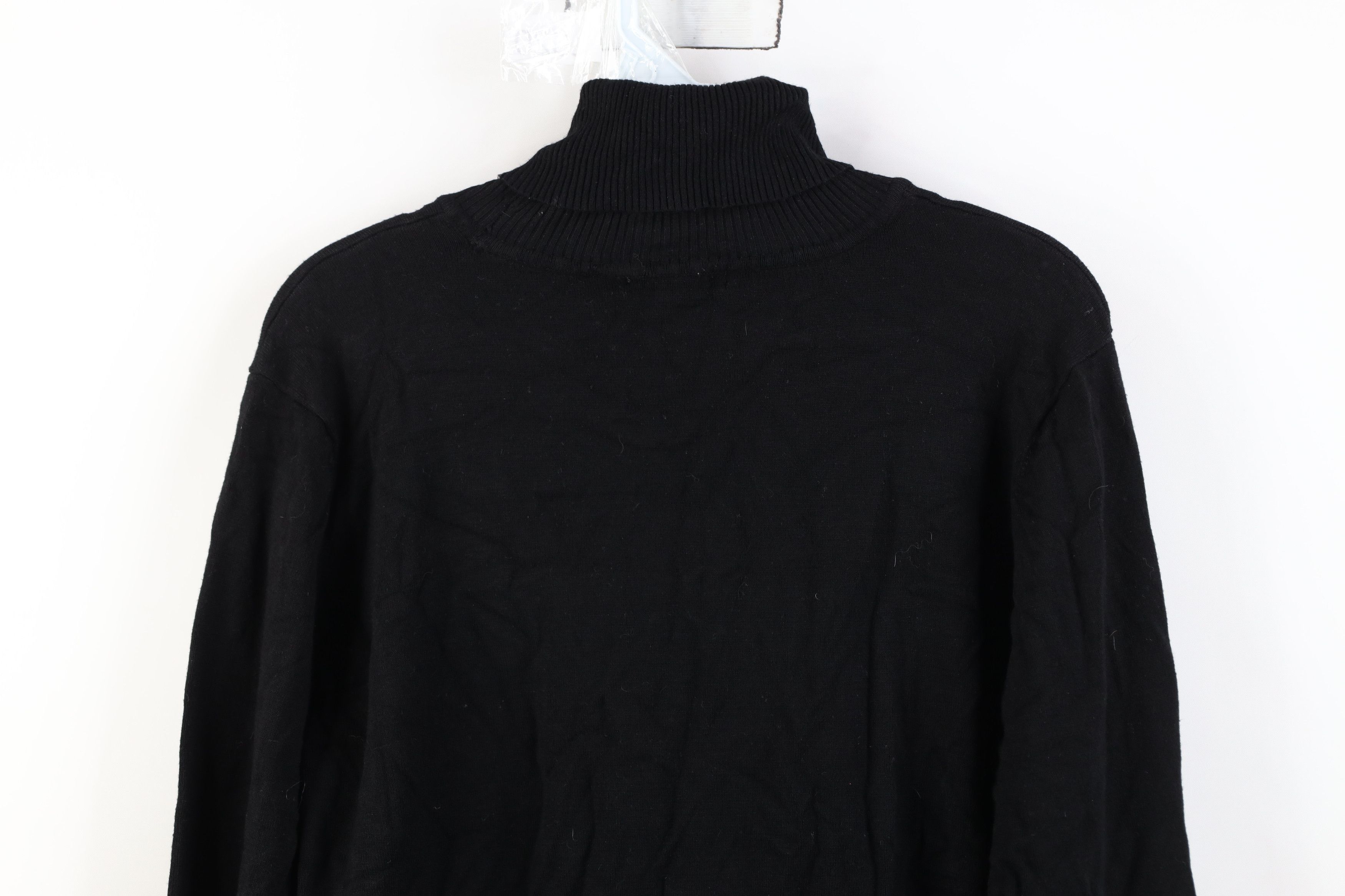 Calvin Klein Vintage 90s Y2K Calvin Klein Knit Turtleneck Sweater Black Size XL / US 12-14 / IT 48-50 - 12 Thumbnail