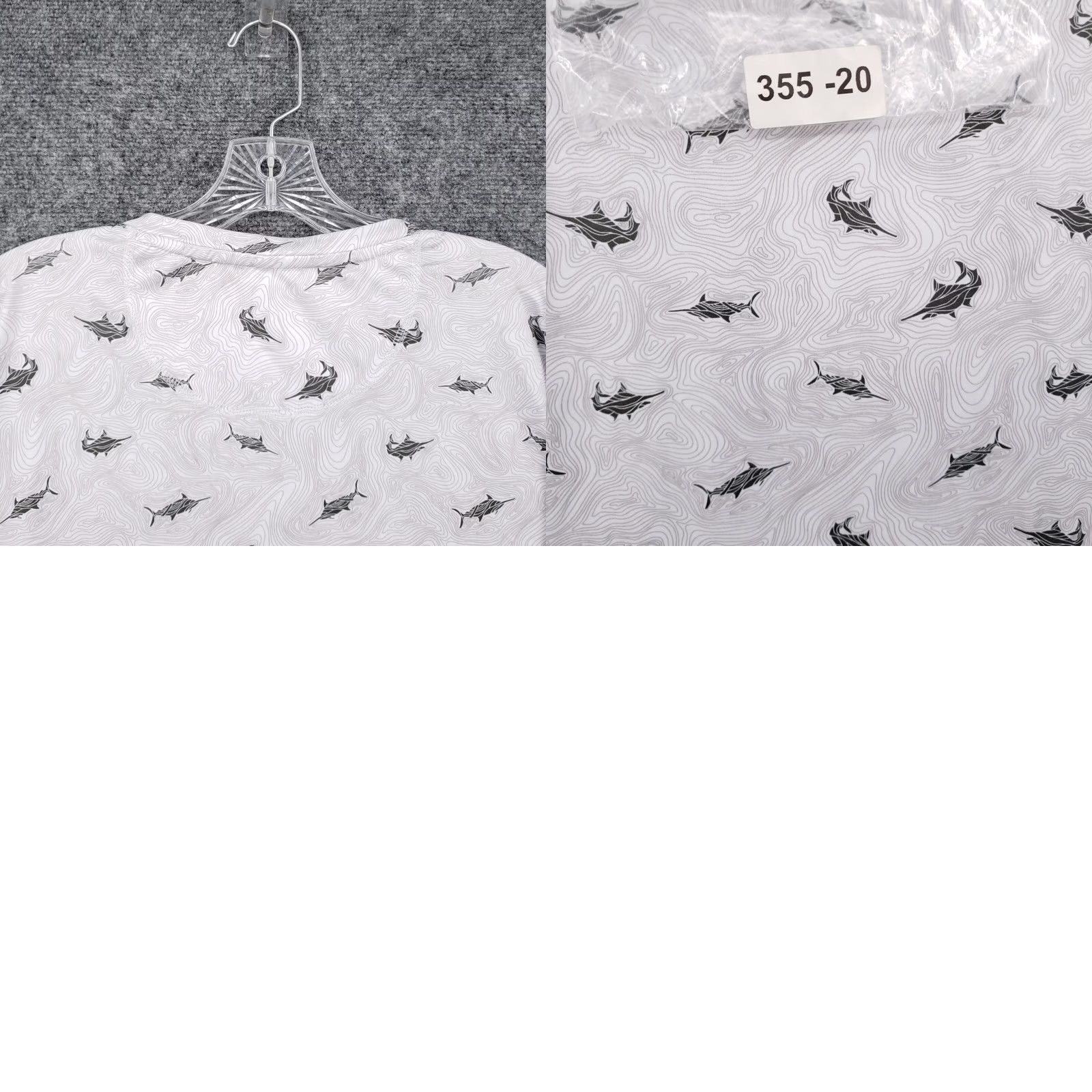 Vintage Reel Legends Shirt Men XL White Shark Print Topographic Swirl Long Sleeve Fish Size US XL / EU 56 / 4 - 8 Thumbnail
