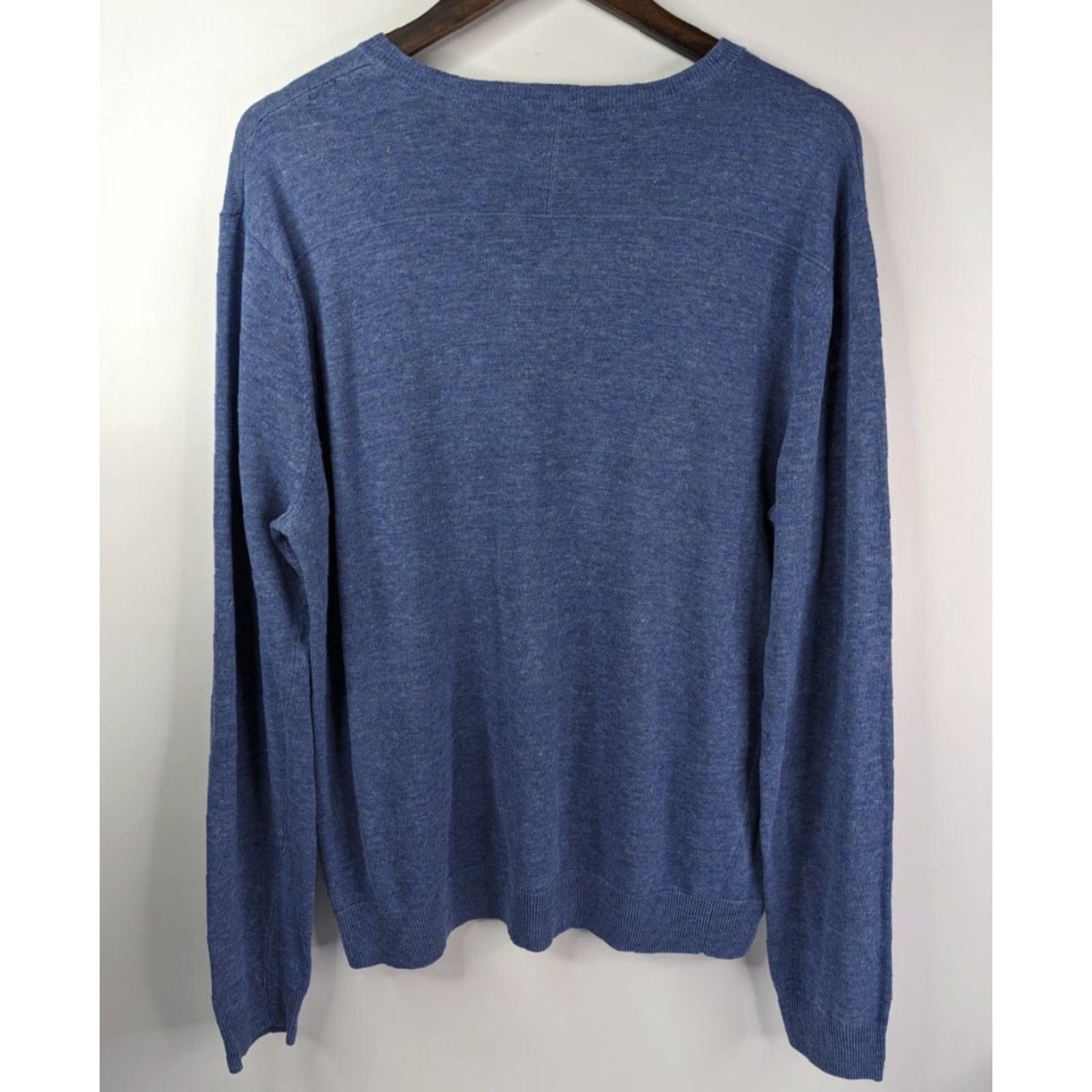 Vince Vince V-Neck Pocket Sweater Size XL Linen Classic Blue Long Sleeve Mens Pullover Knit Shirt Size US XL / EU 56 / 4 - 3 Thumbnail