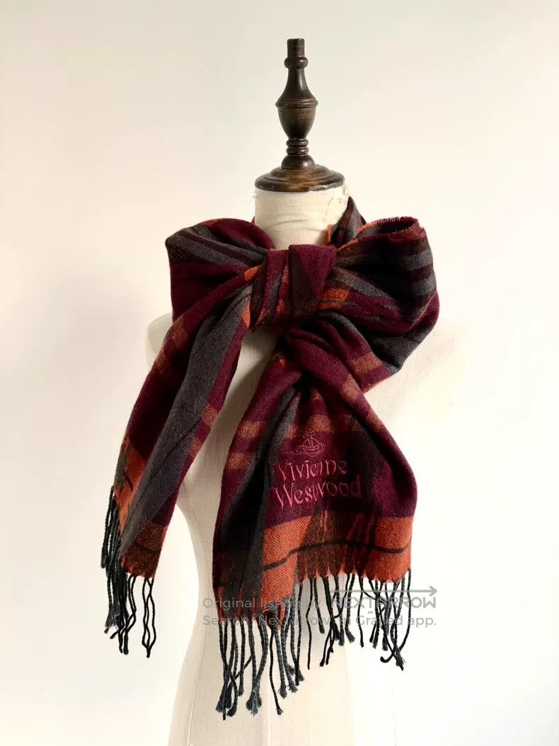 Vivienne Westwood Vivienne Westwood Sunset Colored Red Orange Plaid Saturn L Size ONE SIZE - 2 Thumbnail