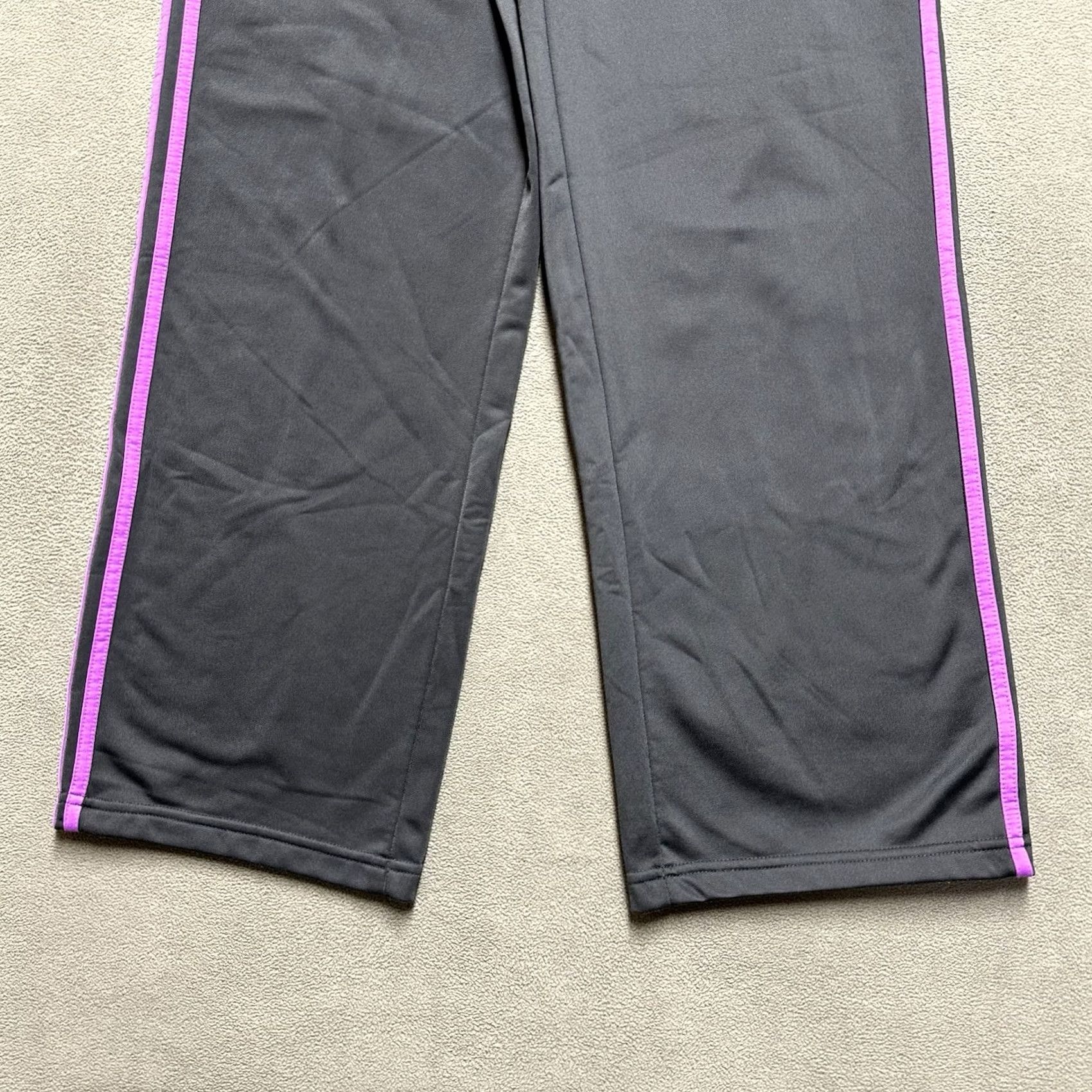 Adidas adidas Sweatpants Mens Medium Gray Purple 3 Stripe Track Warm Ups Active Size US 31 - 5 Thumbnail