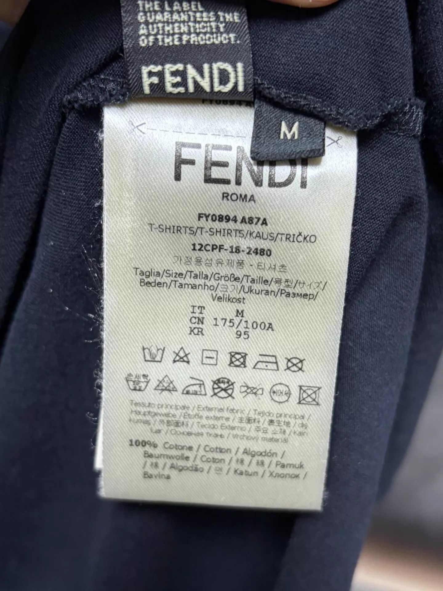 Fendi FENDI Black SS Tee M Monster Print Size US M / EU 48-50 / 2 - 4 Thumbnail