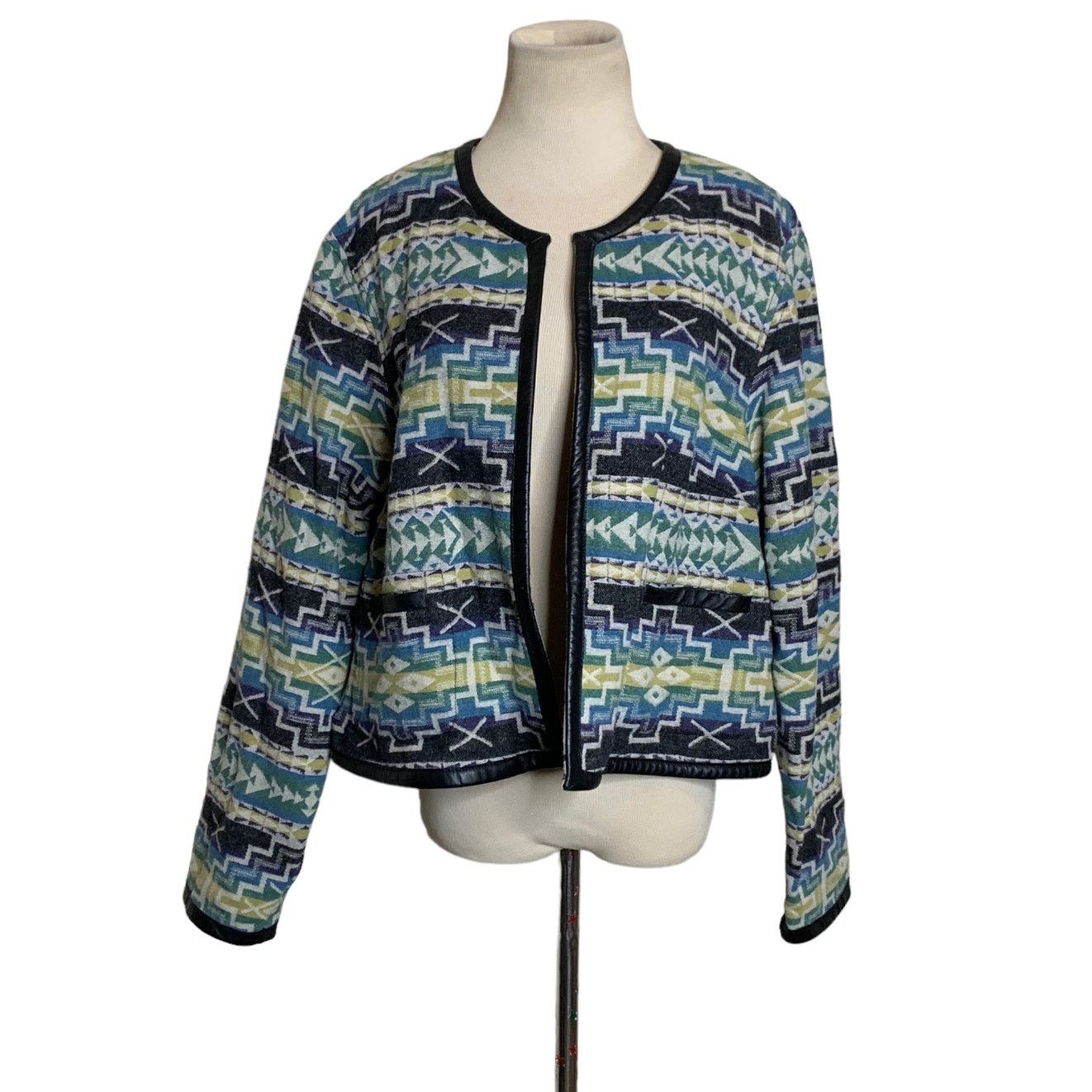 Pendleton Pendleton Blue Green Southwest Wool Cropped Shrug Jacket XL Size XL / US 12-14 / IT 48-50 - 1 Thumbnail