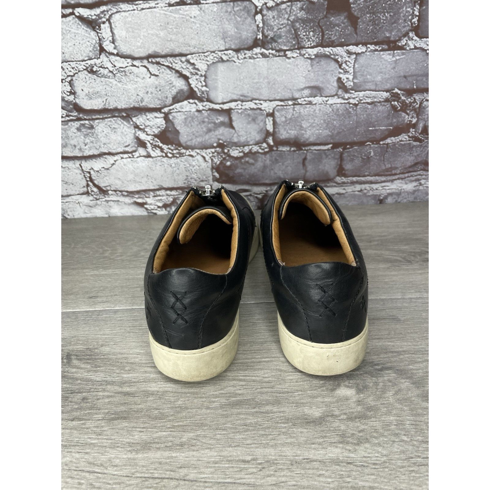 Frye Frye Lena Black Leather Front Zip Platform Shoes Loafers Wom Size US 8.5 / IT 38.5 - 5 Thumbnail