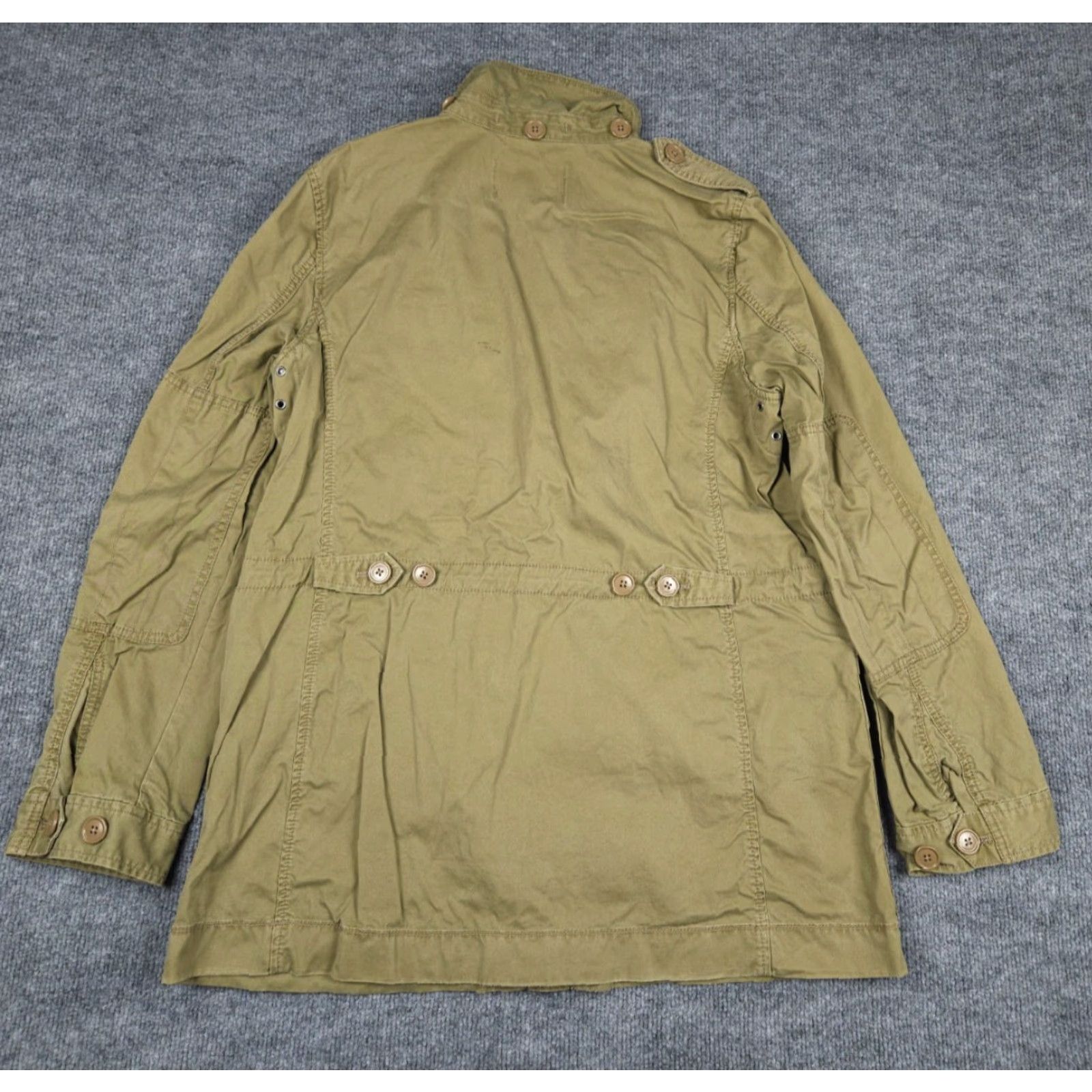 J.Crew VINTAGE J.CREW Canvas Chore Coat Womens Large Green Boyfriend Fatigue Pockets Military Jacket Size L / US 10 / IT 46 - 4 Thumbnail