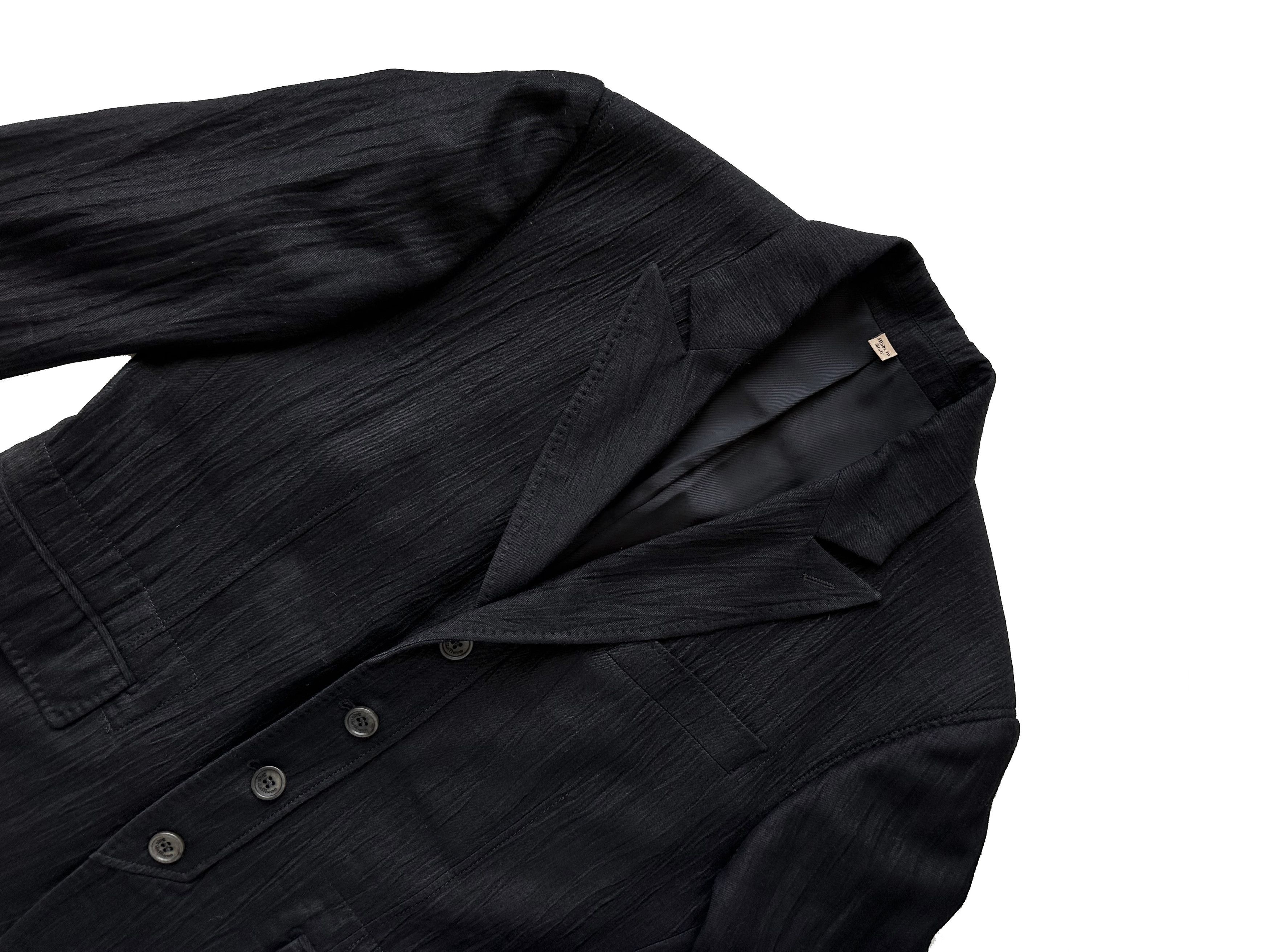 John Galliano John Galliano black crushed wool blazer Size 48R - 2 Thumbnail