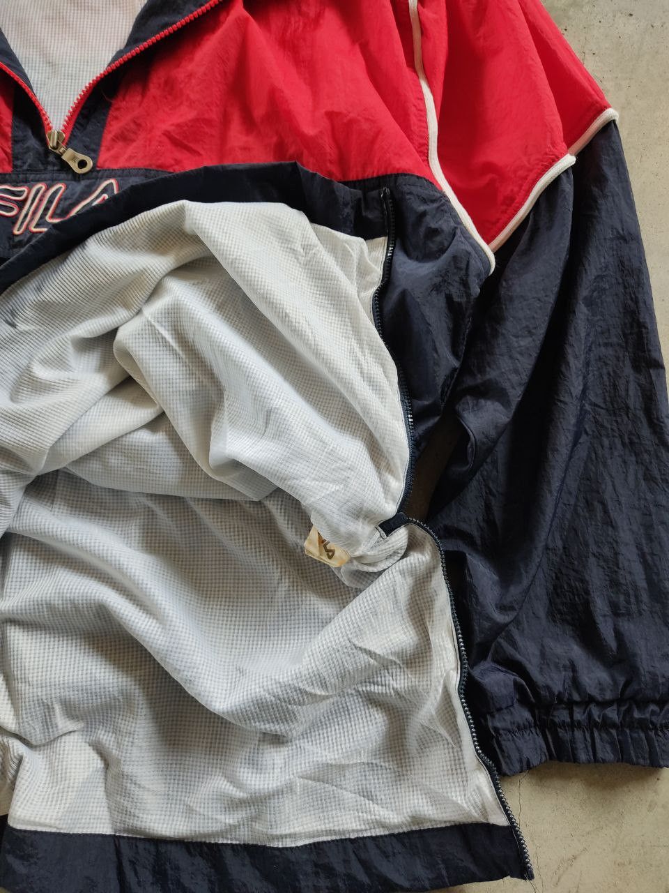 Fila × Vintage Vintage 90s Fila Center Spellout Half Zipper Light Jacket Size US XL / EU 56 / 4 - 5 Thumbnail